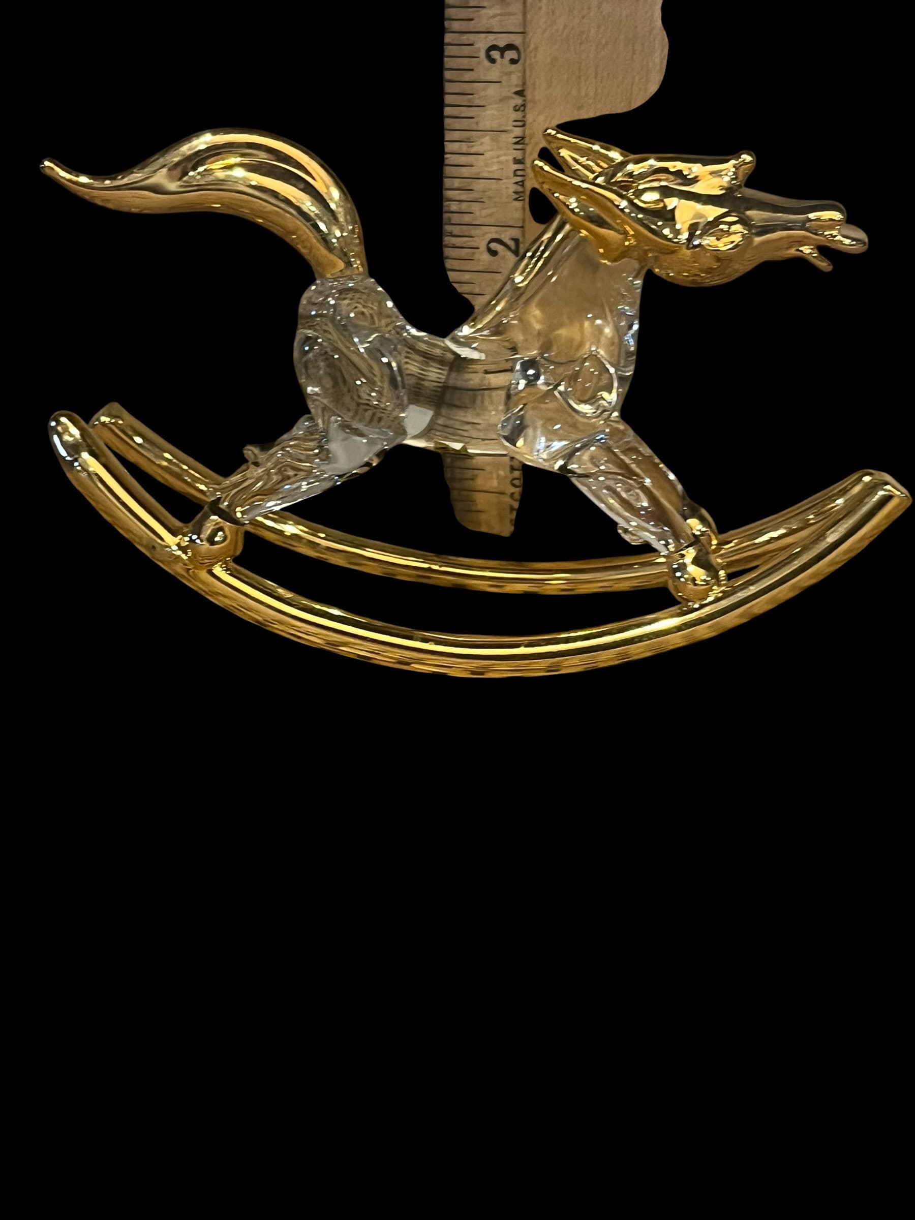Glass & Gold Rocking Horse Figurine (941) - Regular - Thumbnail 5