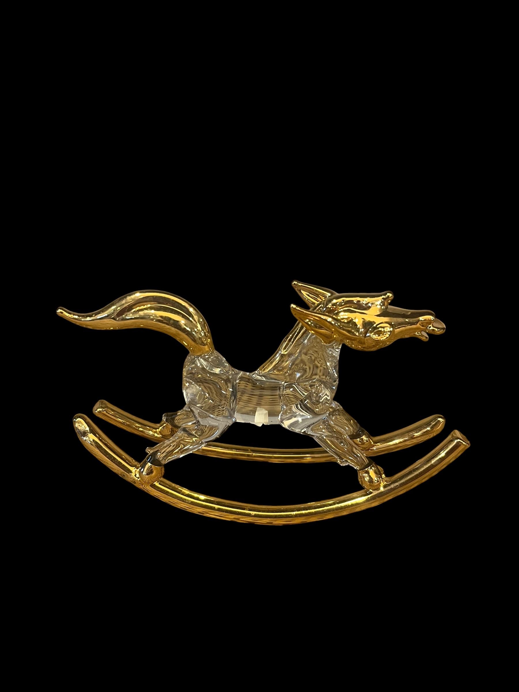 Glass & Gold Rocking Horse Figurine (941) - Regular - Thumbnail 3