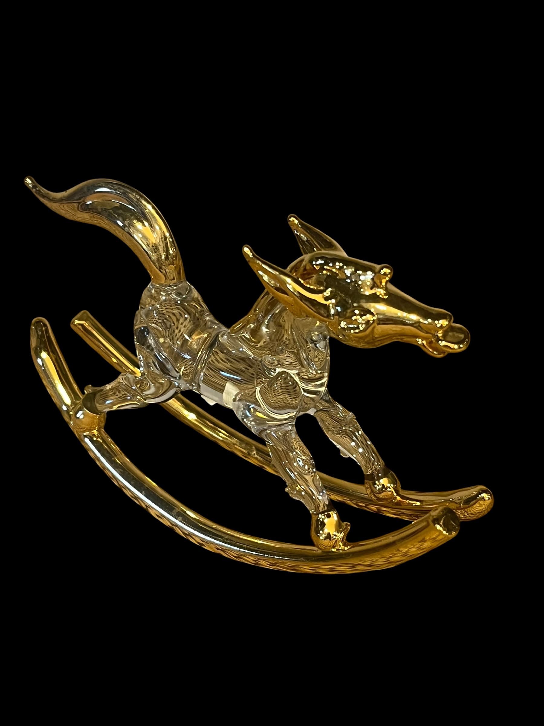 Glass & Gold Rocking Horse Figurine (941) - Regular - Thumbnail 6