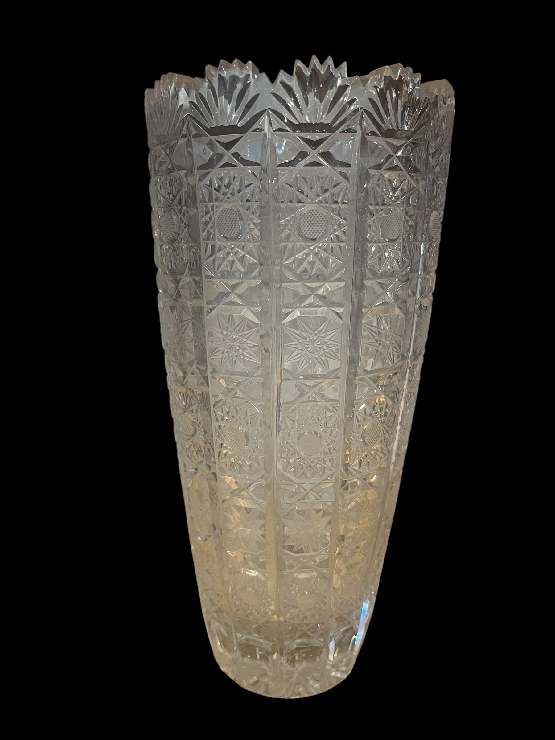 Large Bohemian Brilliant Cut Crystal Vase (941) - Regular - Thumbnail 2