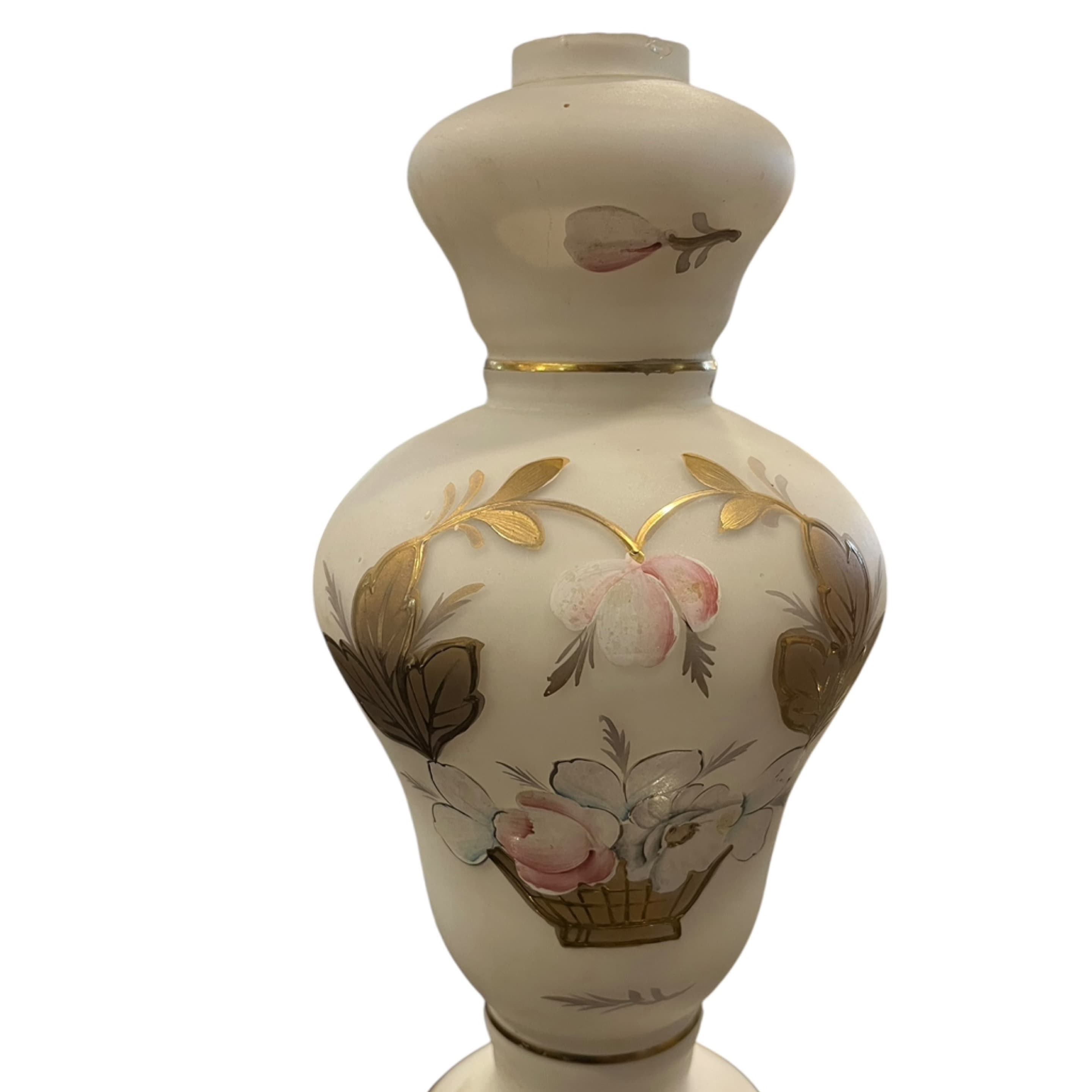 Victorian Opaline Glass Oil Lamp Base [1270] - Regular