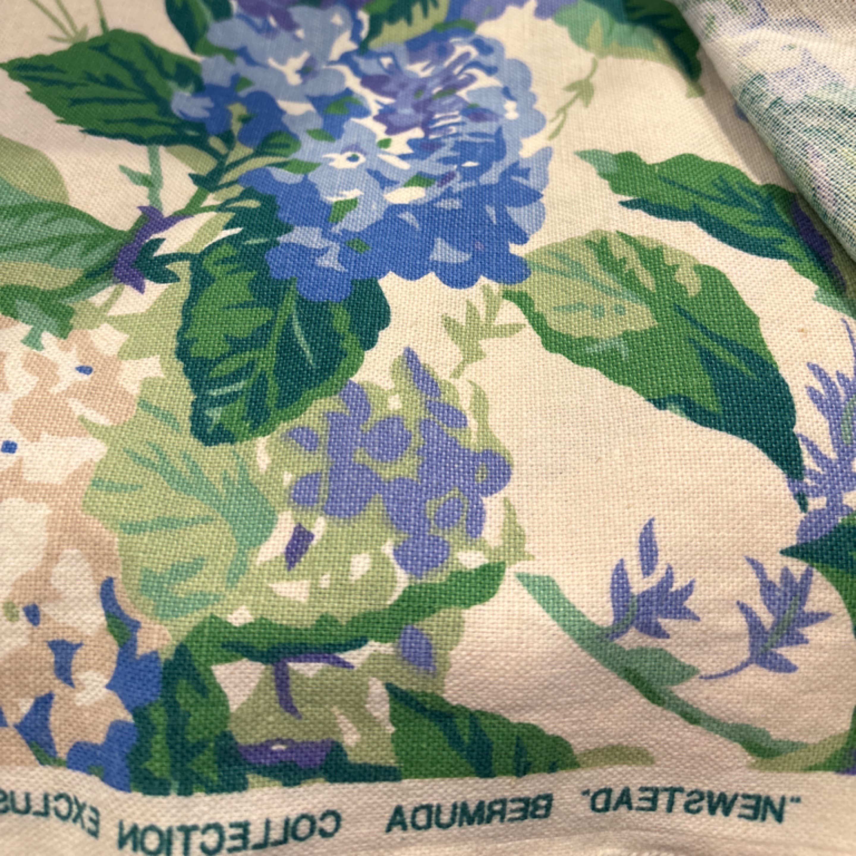 Waverly “Newstead” Bermuda Collection Vintage Decorator Fabric — Hydrangea Floral, 3 Yards-1170 - Regular