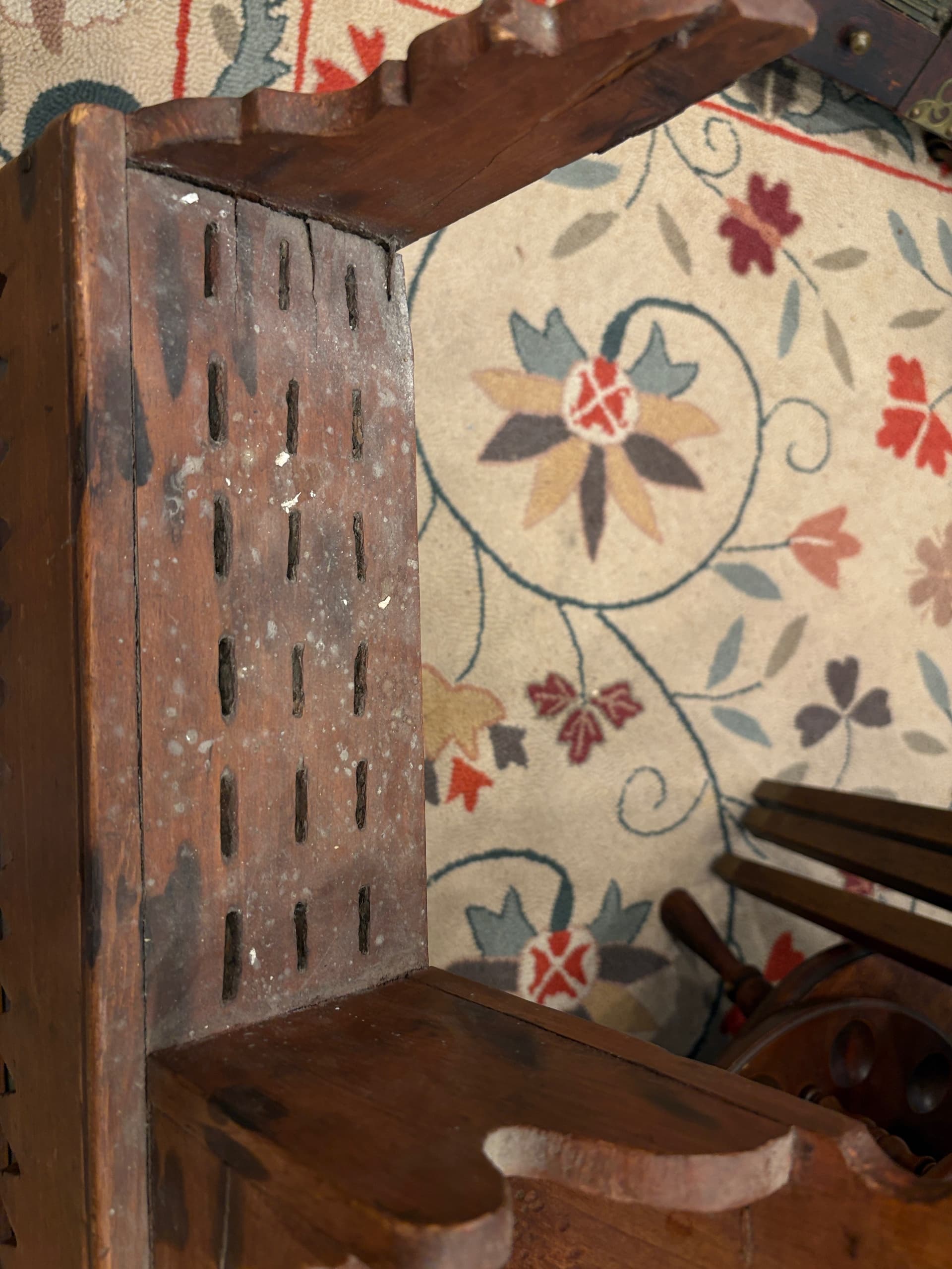 Primitive Knife & Spoon Wall Rack with Salt Box , c.1860–1890 - Regular - Thumbnail 2