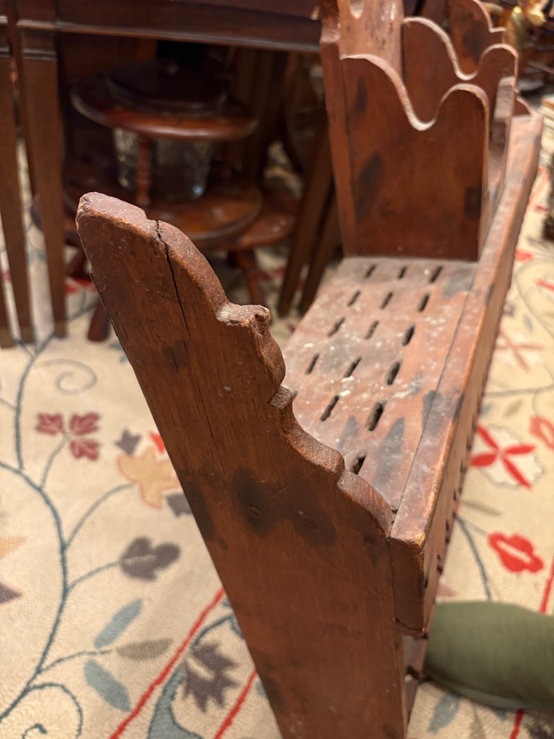Primitive Knife & Spoon Wall Rack with Salt Box , c.1860–1890 - Regular - Thumbnail 4