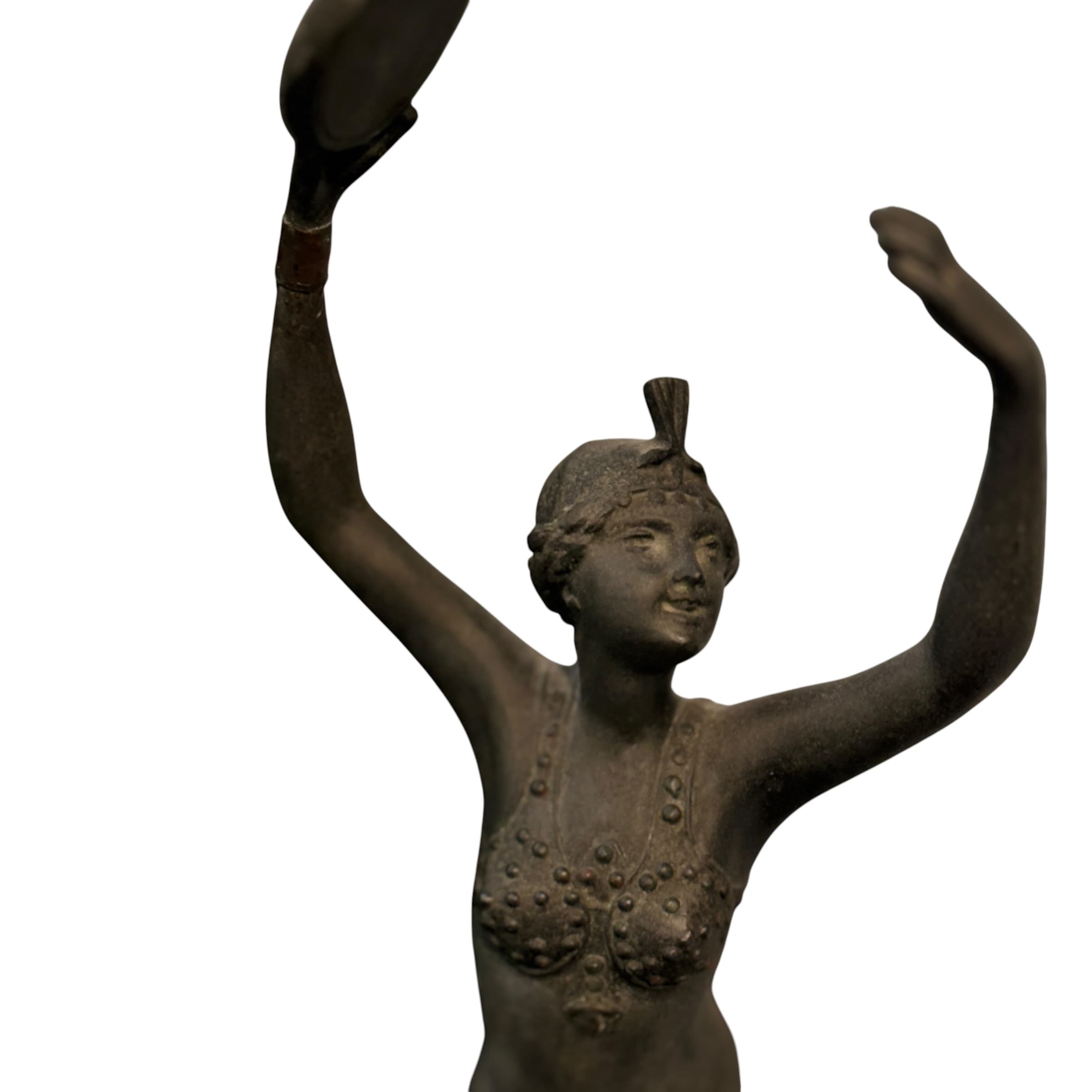 French Art Deco Spelter Tambourine Dancer Figurine circa 1920-1269 - Regular - Thumbnail 7