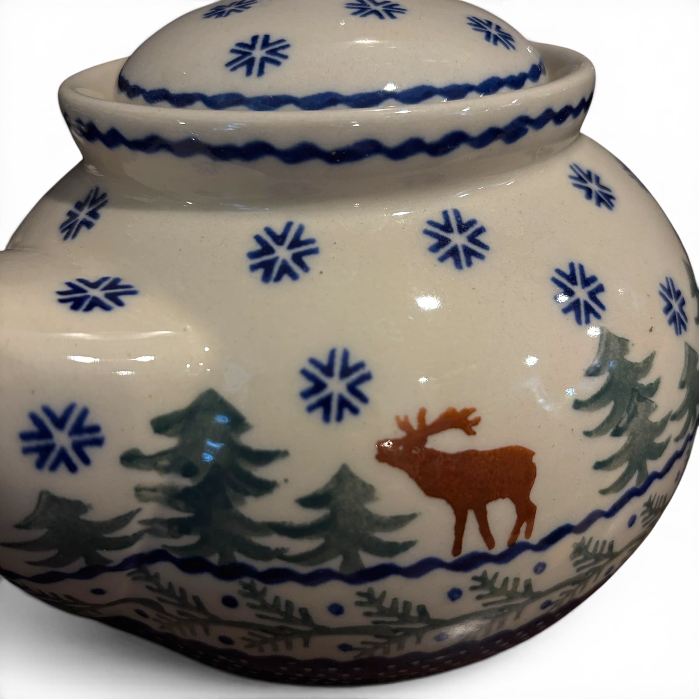 Ceramika Artystyczna Polish Pottery Teapot | Winter Moose Forest - Regular - Thumbnail 6