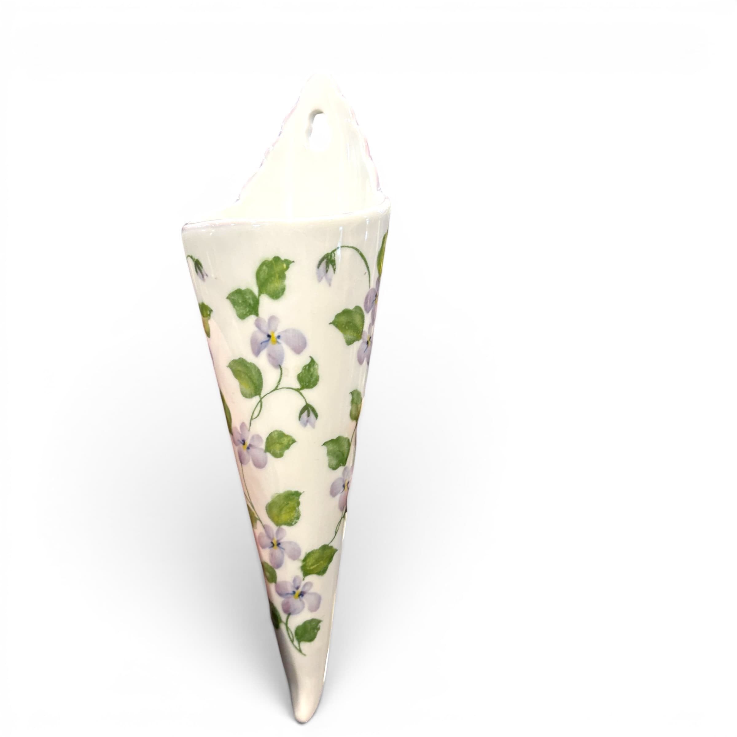 Andrea by Sadek Porcelain Wall Pocket — Trailing Violets-1170 - Regular