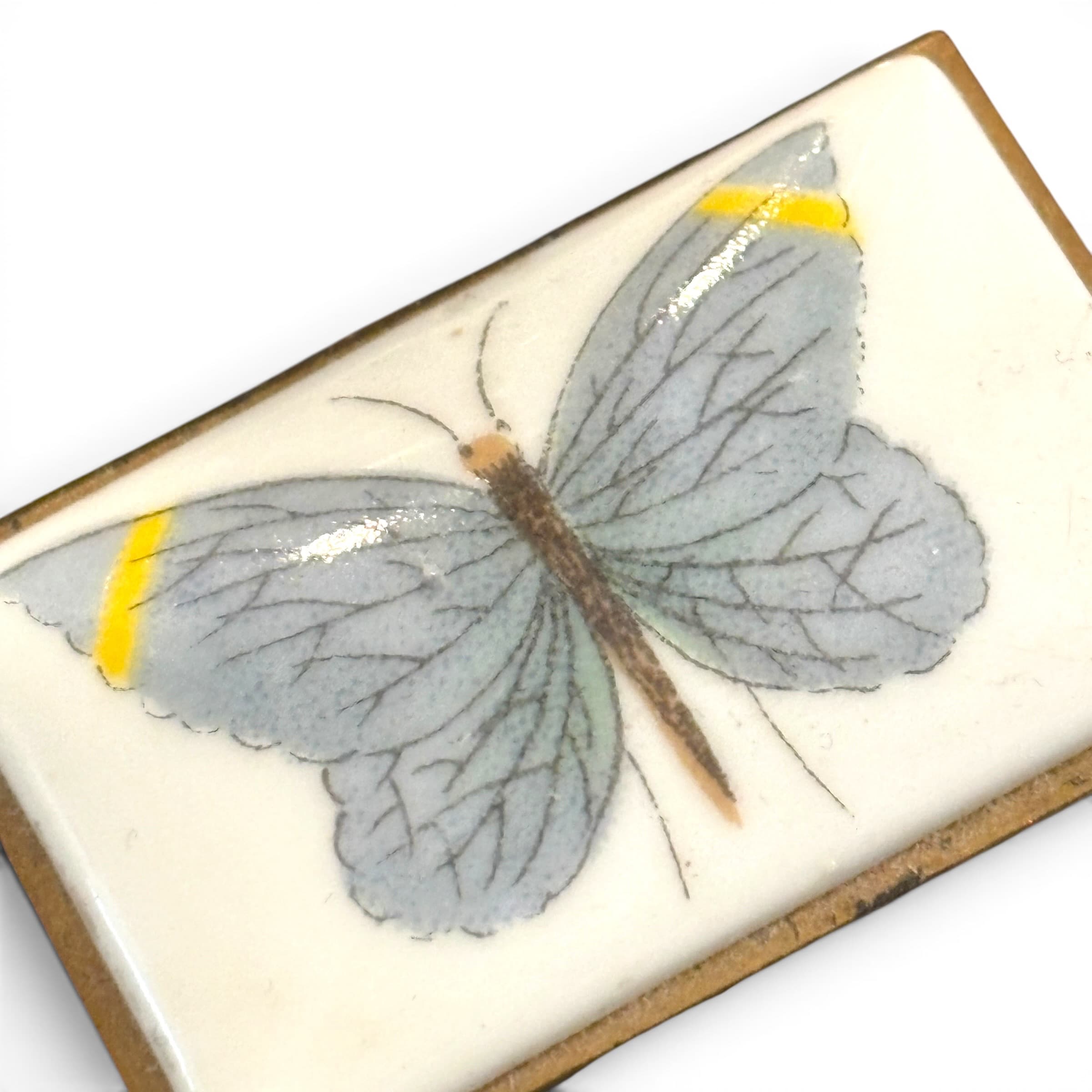 Vintage Brass & Enamel Butterfly Matchbox Holder - Regular - Thumbnail 2