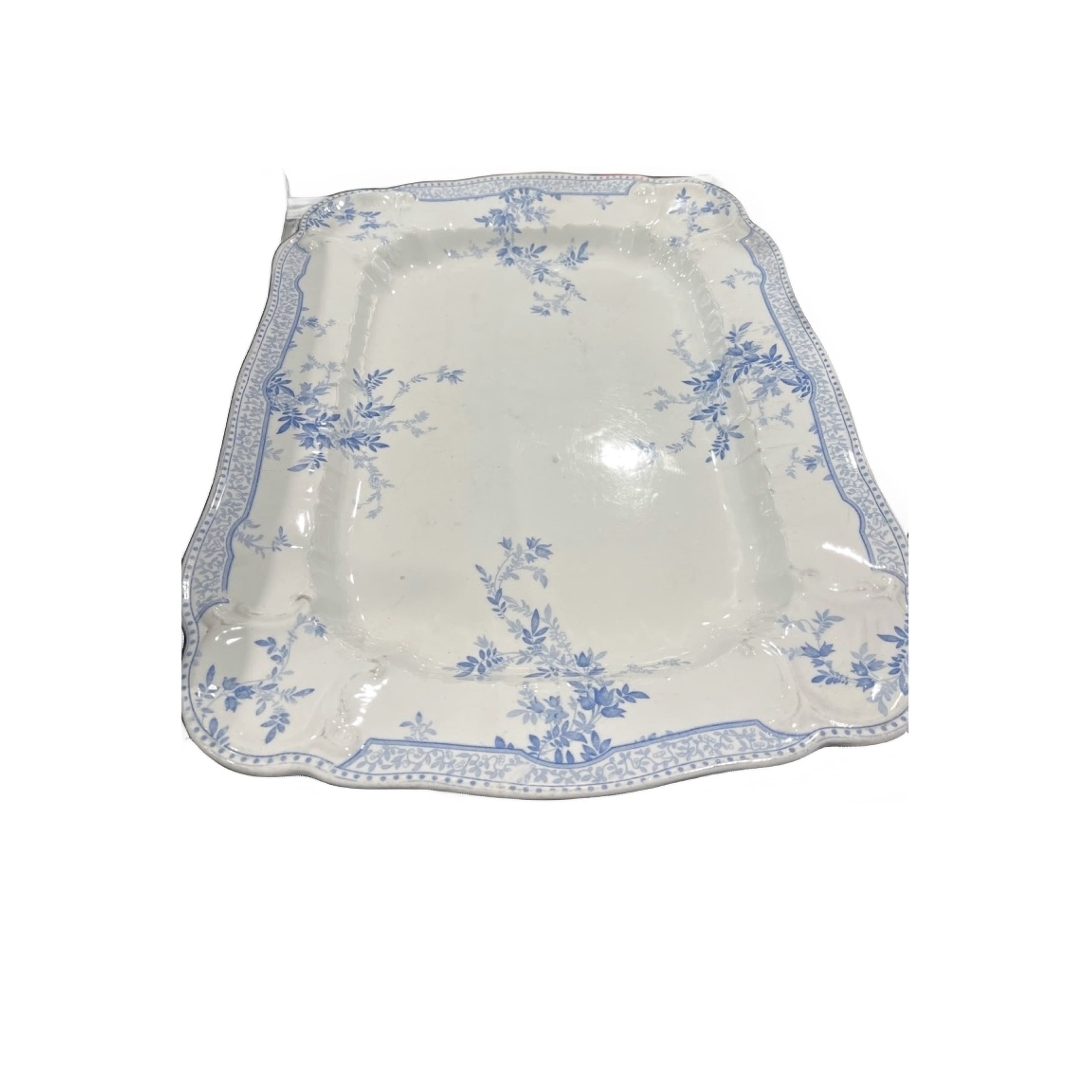 Ridgways “Eton” Blue & White 18” Transferware Platter | Royal Semi Porcelain England | c.1890 (1279) - Regular