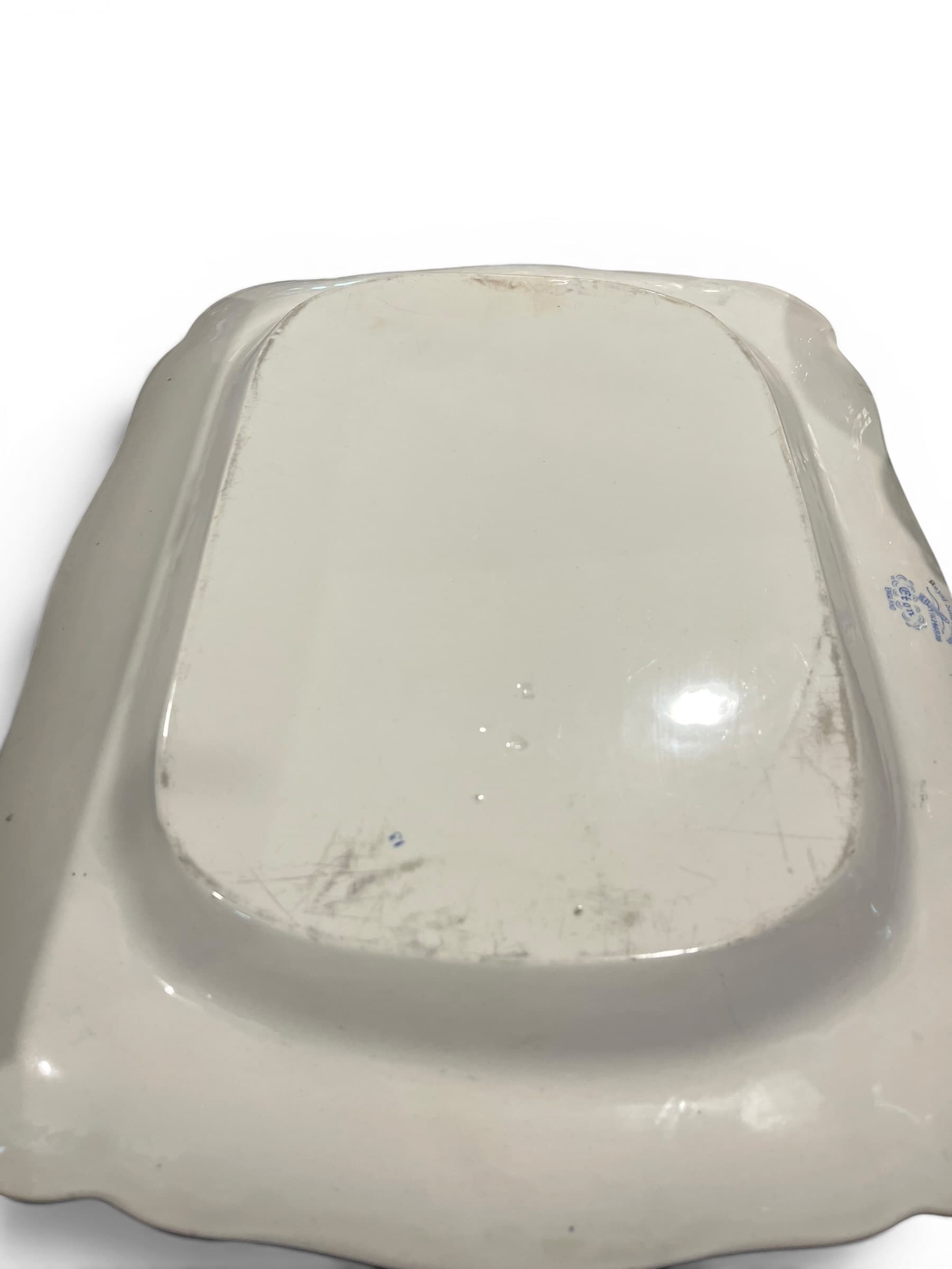 Ridgways “Eton” Blue & White 18” Transferware Platter | Royal Semi Porcelain England | c.1890 (1279) - Regular - Thumbnail 5