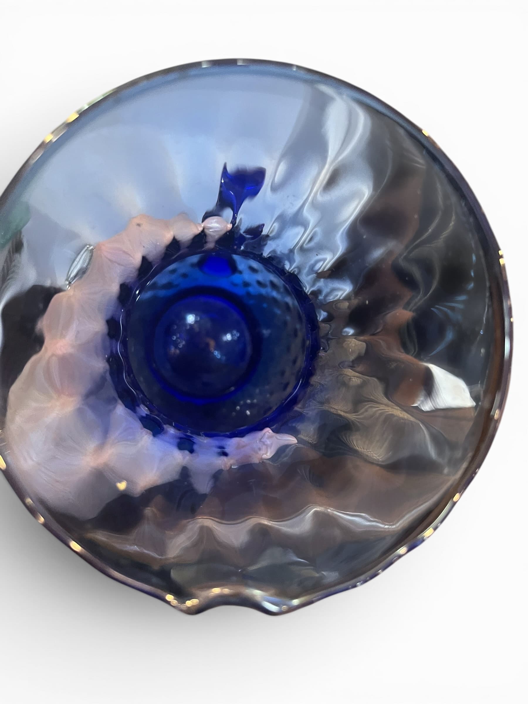Vintage Cobalt Blue Art Glass Pitcher | Mid-Century Accent - Regular - Thumbnail 7