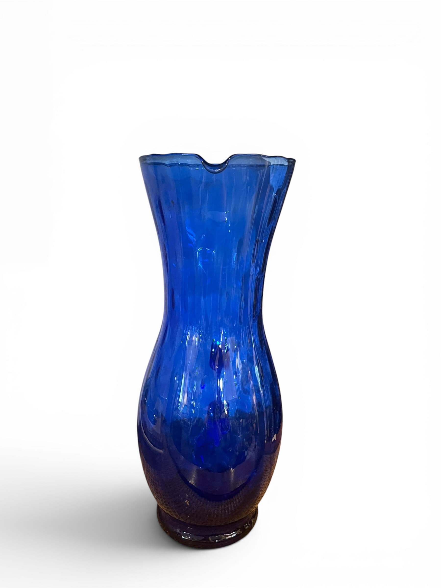 Vintage Cobalt Blue Art Glass Pitcher | Mid-Century Accent - Regular - Thumbnail 3