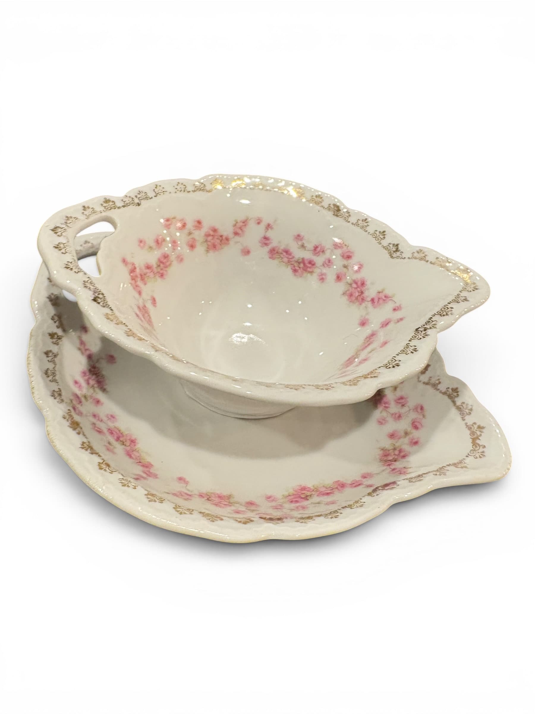 Porcelain gravy boat and saucer set 1271 - Regular
