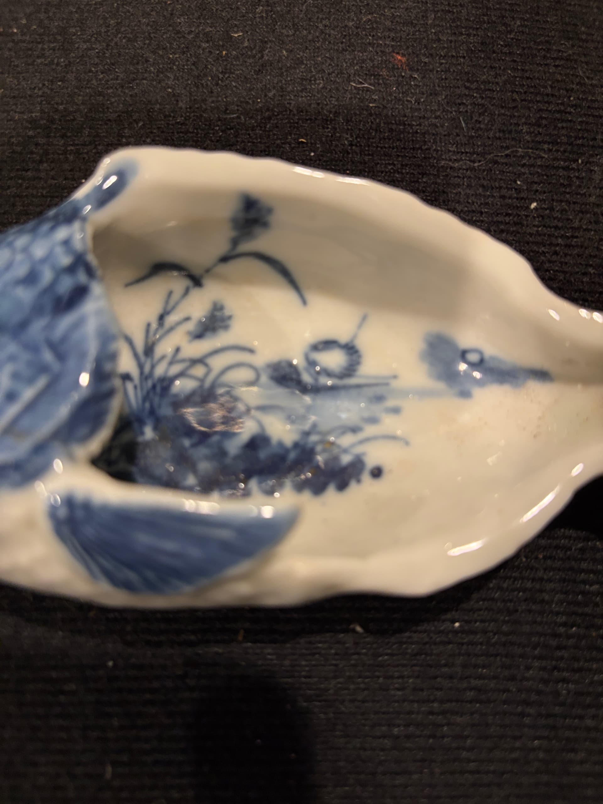 Chinese Blue and White Porcelain Fish Dish | Carp Figural Catchall | Asian Export Porcelain | Cobalt Blue Fish Bowl | Vintage Chinoiserie Decor - Regular - Thumbnail 2
