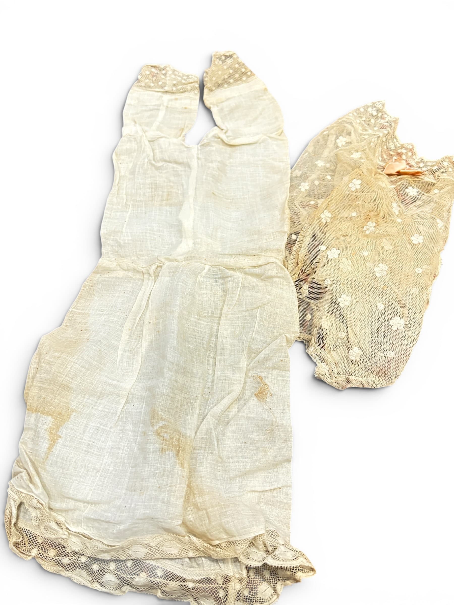Antique Doll Layette Set | 1880s–1910s | Embroidered Net Christening Outfit - 1270 - Regular - Thumbnail 4