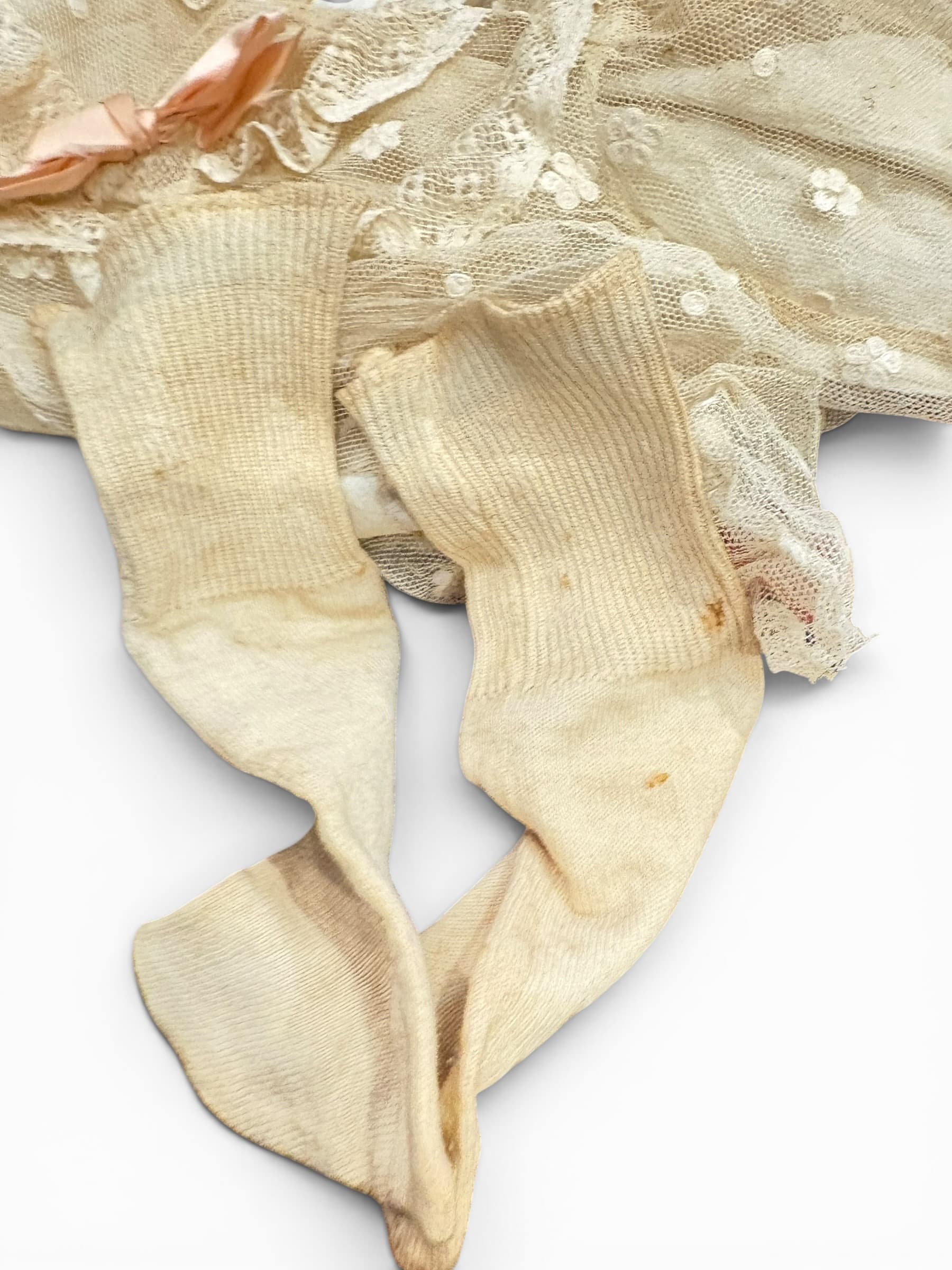 Antique Doll Layette Set | 1880s–1910s | Embroidered Net Christening Outfit - 1270 - Regular - Thumbnail 6
