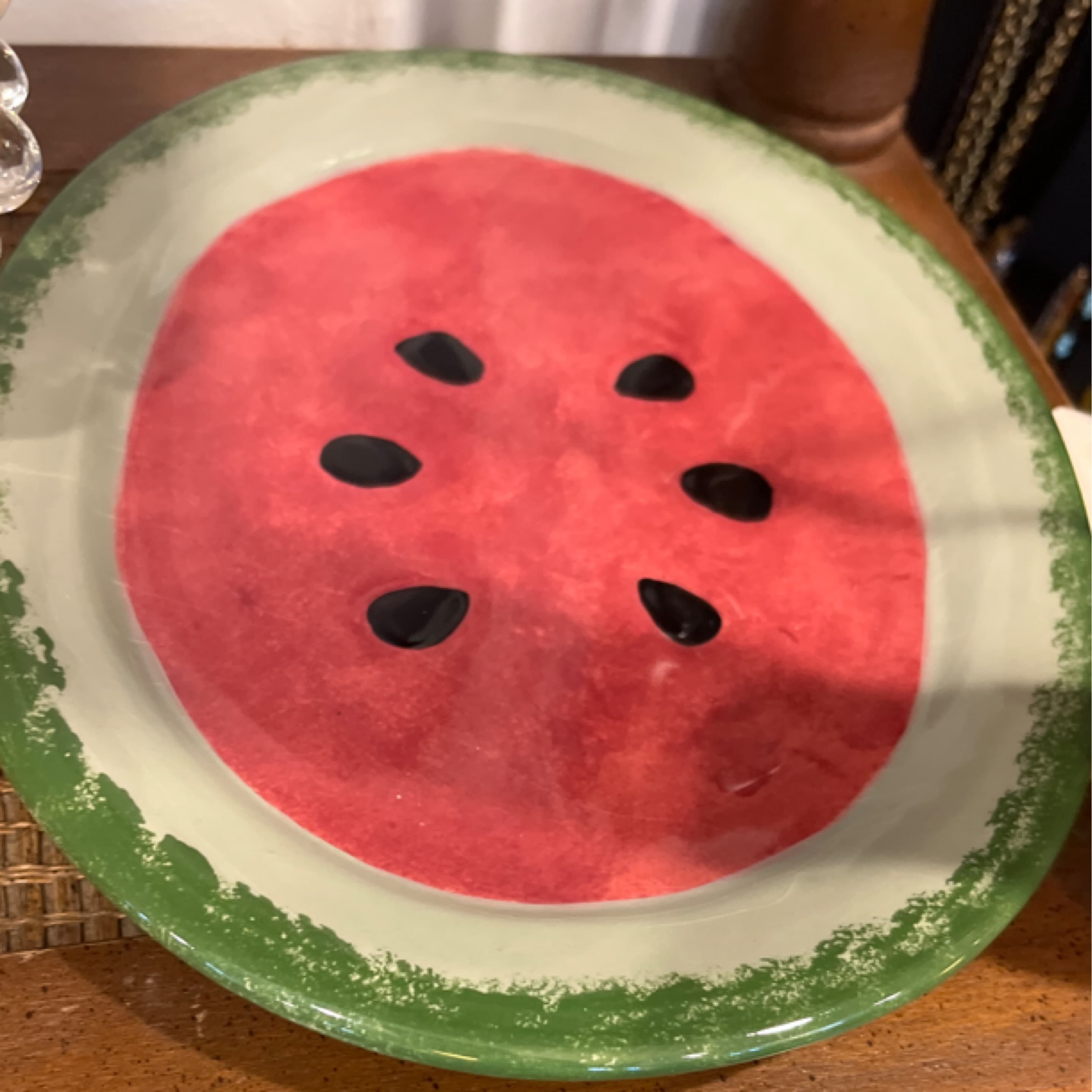 Hand-Painted Watermelon Pottery Plate 1170 - Regular