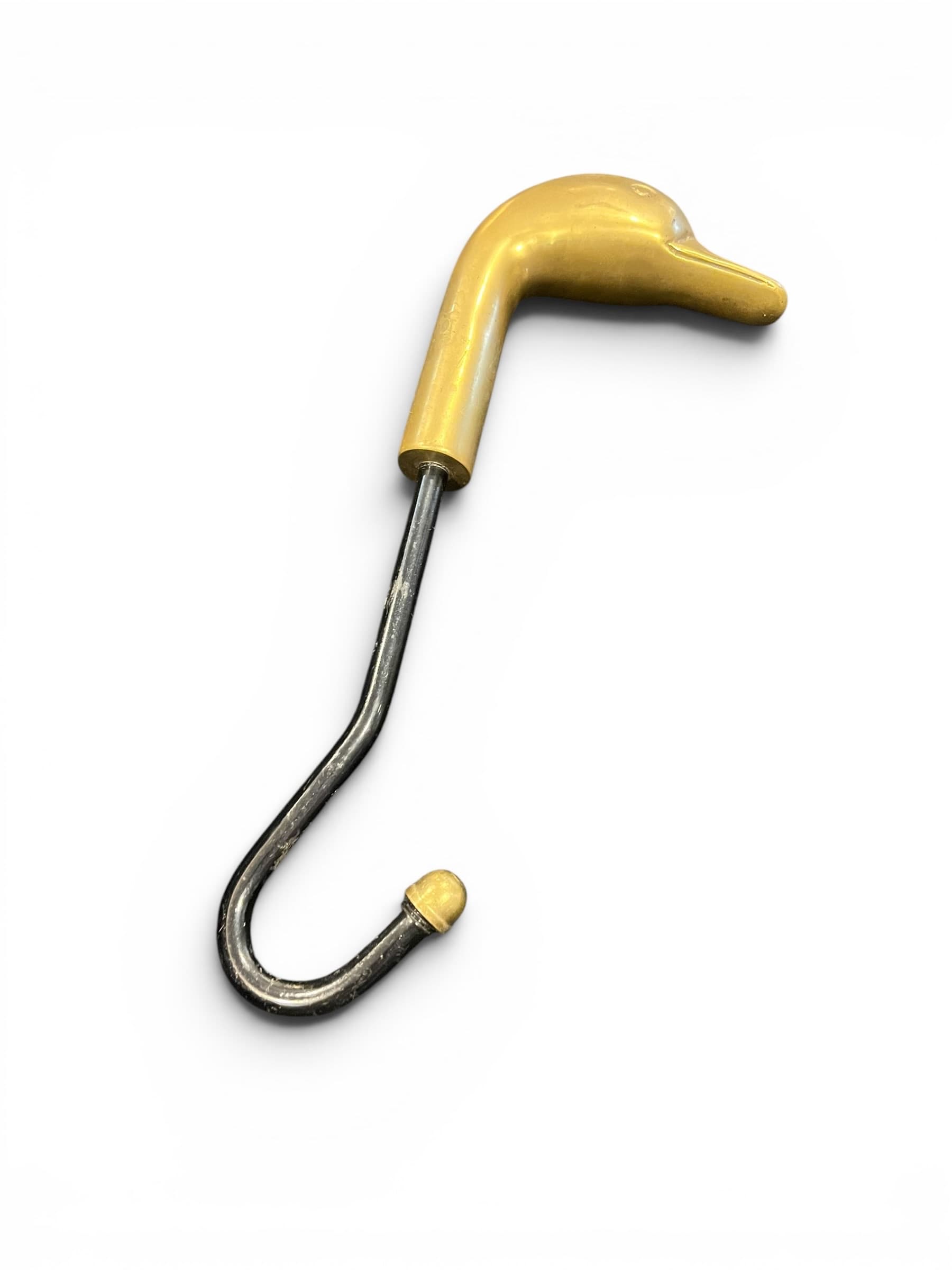 Vintage brass duck head hook for fireplace damper pull Hook or Purse Hook / Handbag Hanger - Regular