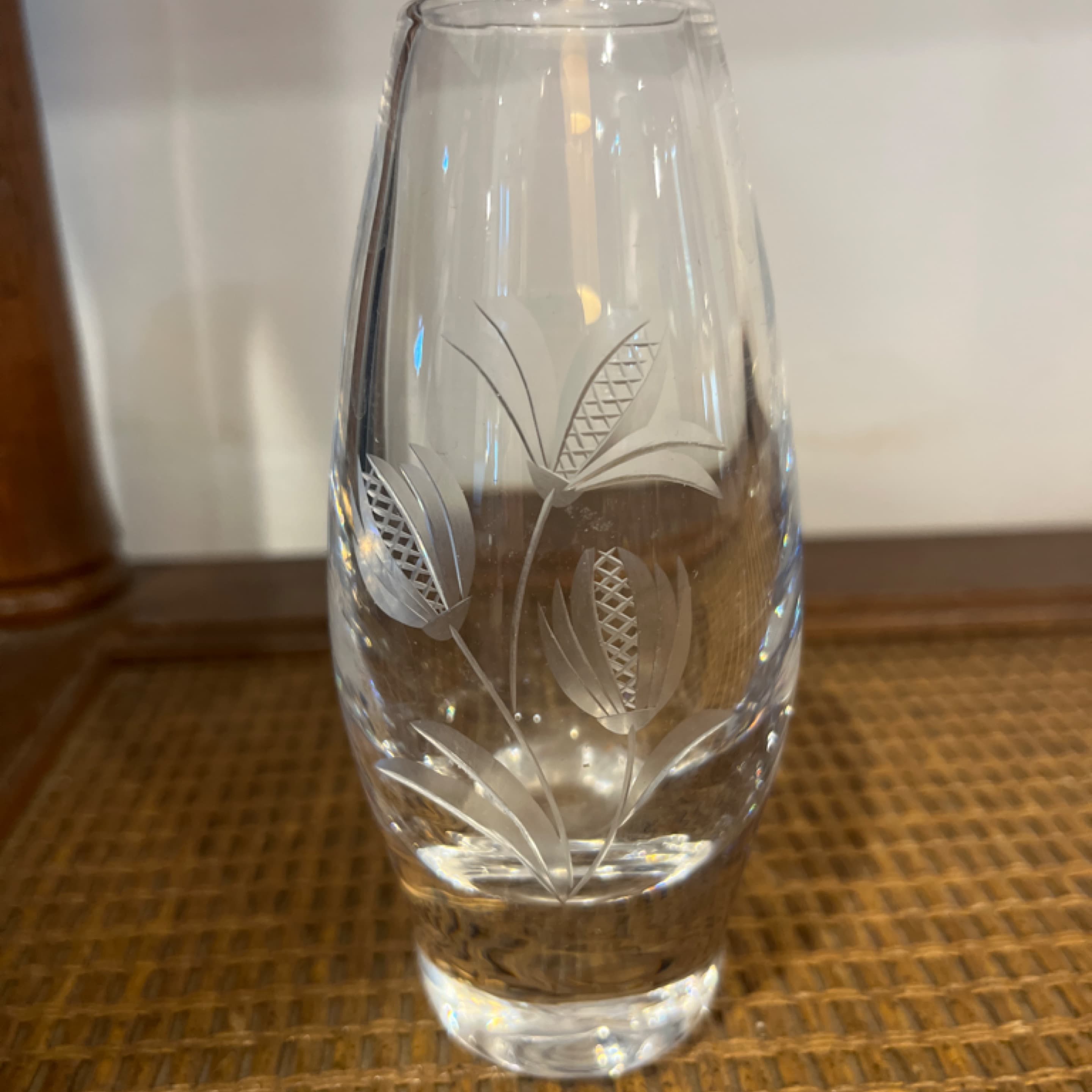 Vintage Etched Glass Bud Vase 941 - Regular