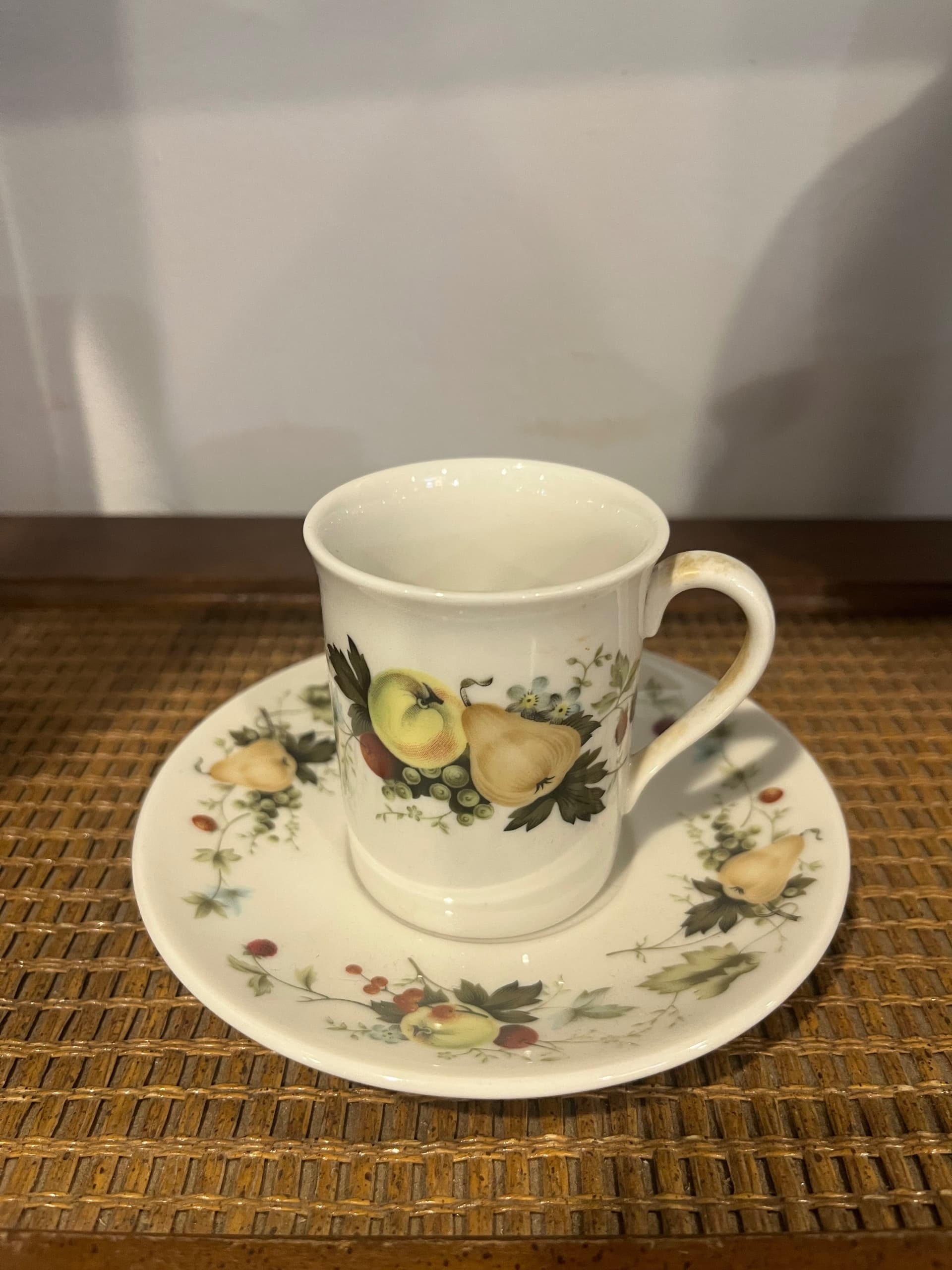 Royal Doulton Miramont TC1022 Demitasse Cup Saucer English Translucent China Fruit Pattern England - Regular - Thumbnail 8