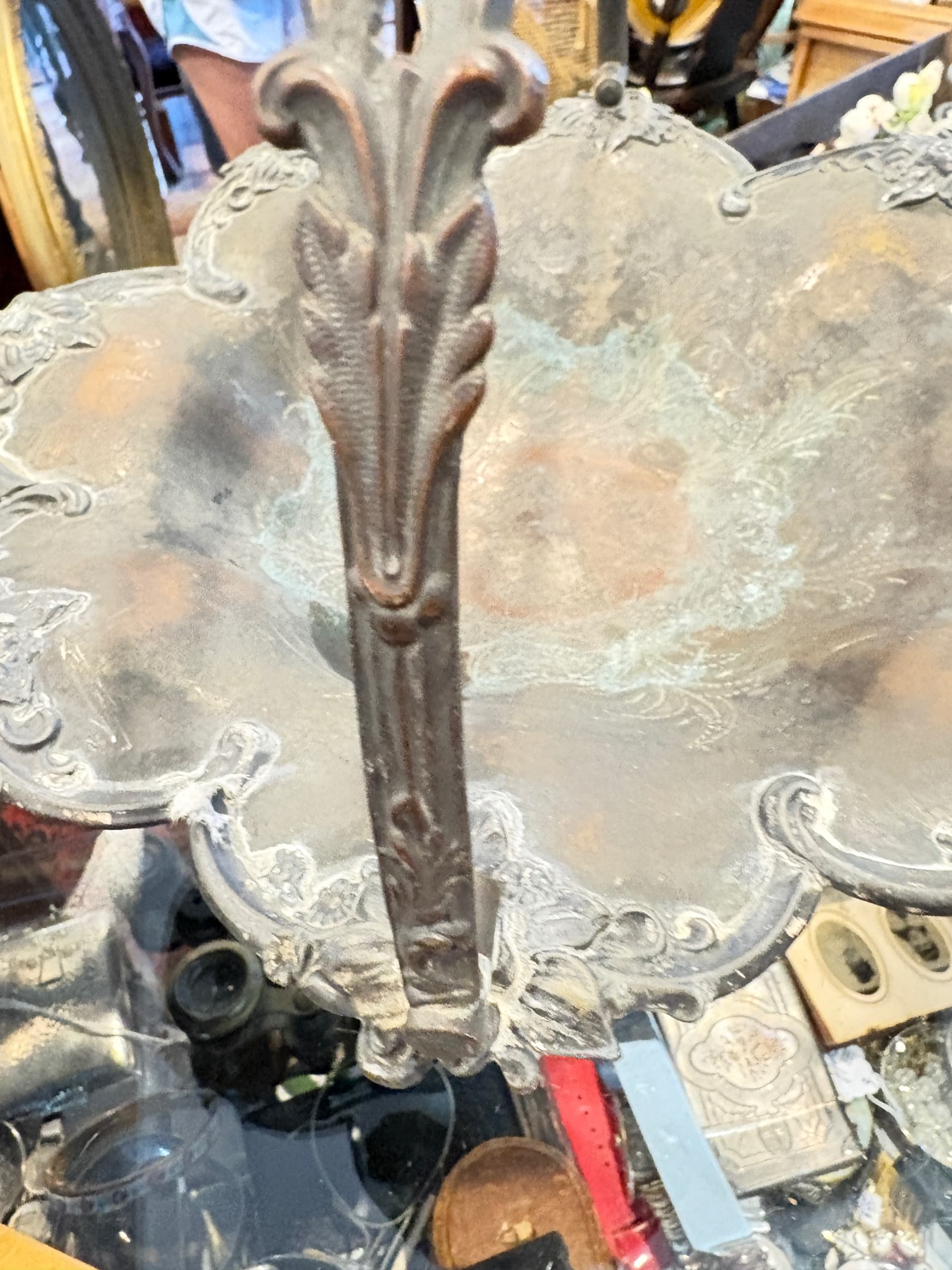 Victorian Silverplate Bride’s Basket with Ornate Pierced Handle - Regular - Thumbnail 3