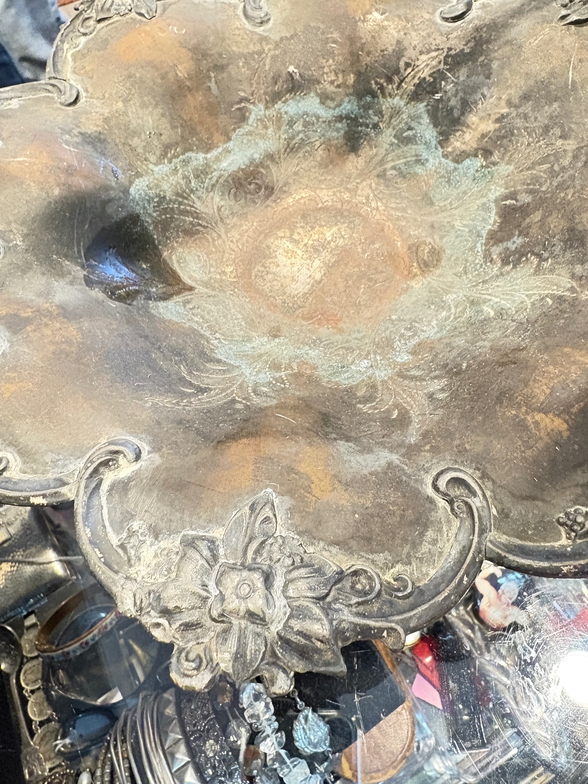 Victorian Silverplate Bride’s Basket with Ornate Pierced Handle - Regular - Thumbnail 4