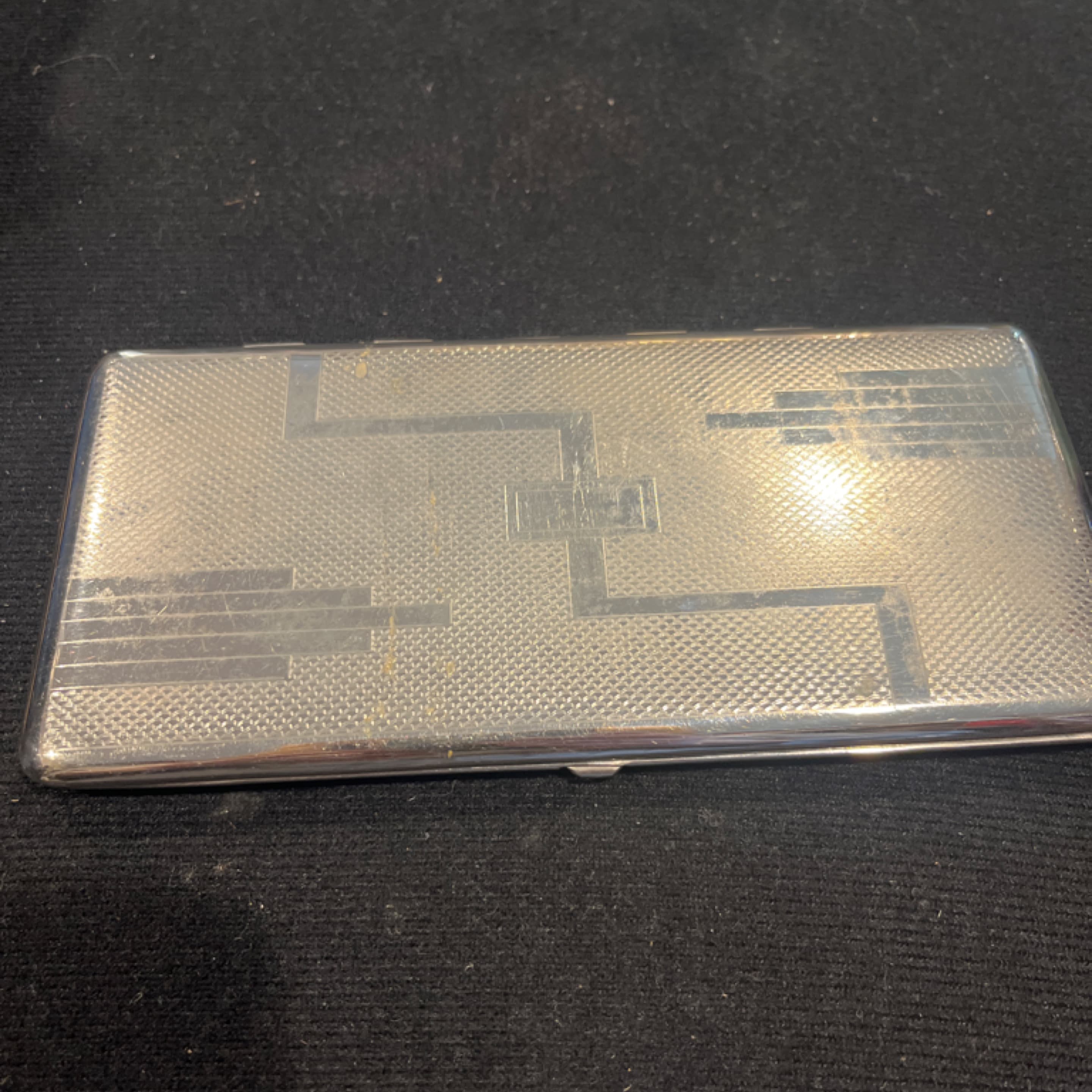 Vintage Art Deco Silver Plate Cigarette Case 941 - Regular
