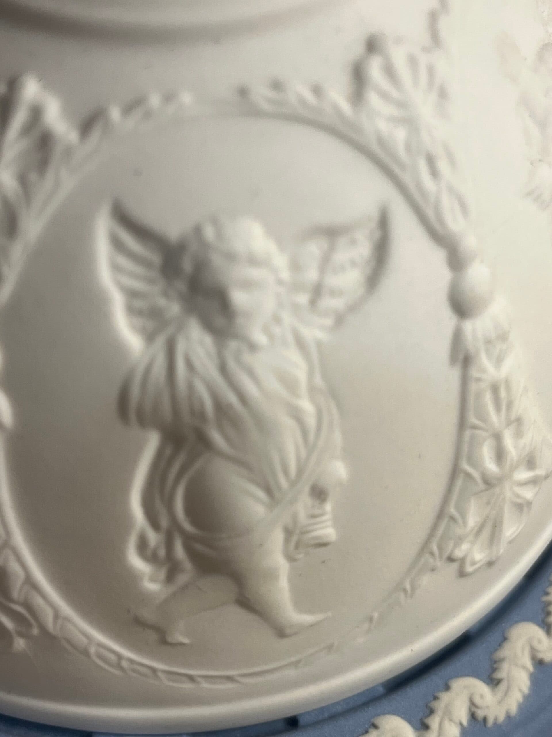 Wedgwood Jasperware Candle Votive Shade & Tray Set — Blue & White Cherub Relief - Regular - Thumbnail 6