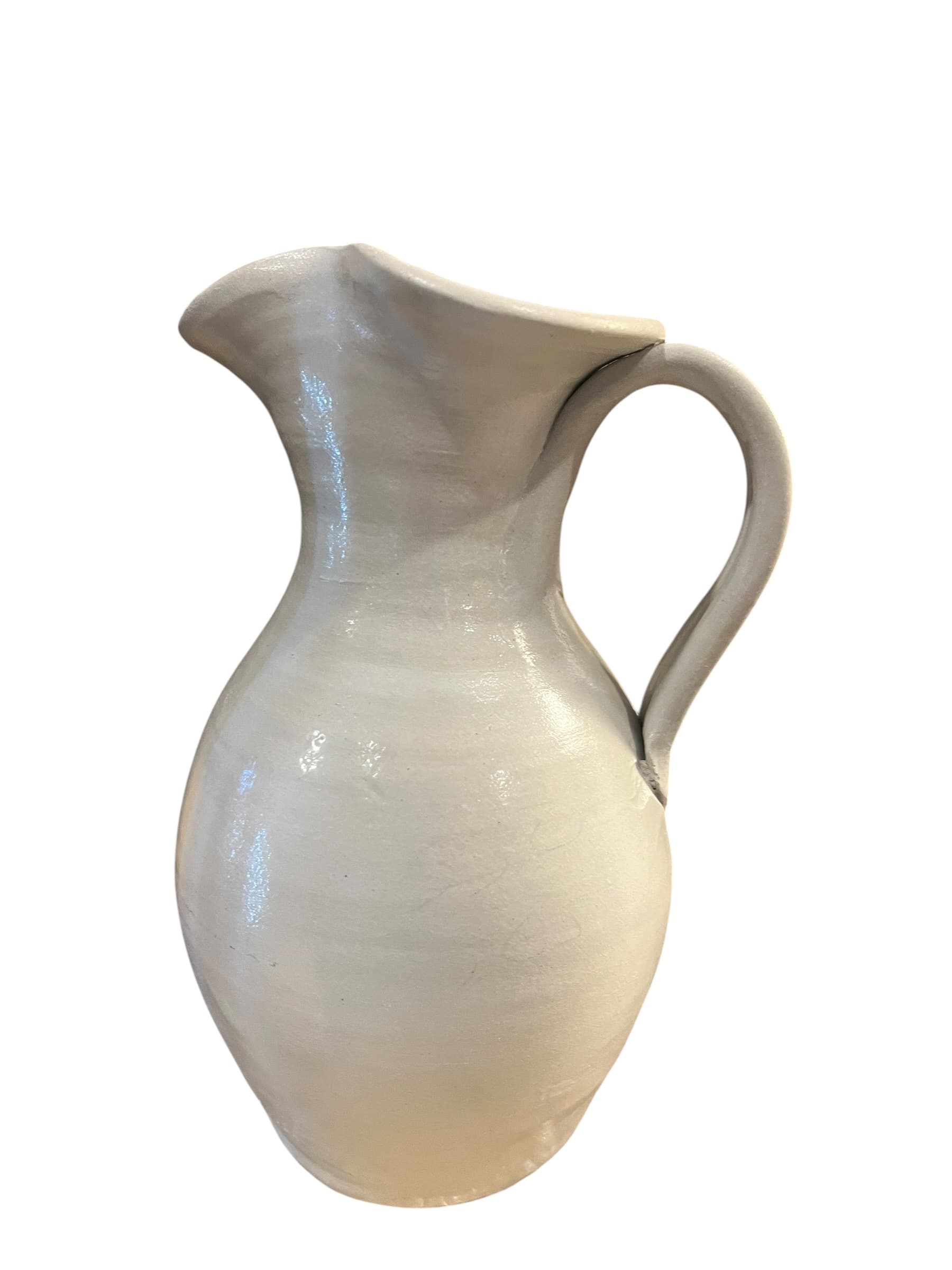 Williamsburg Pottery Salt Glaze Pitcher Gray Cobalt Blue Teardrop Raindrop Design Virginia Stoneware Vintage - Regular - Thumbnail 4