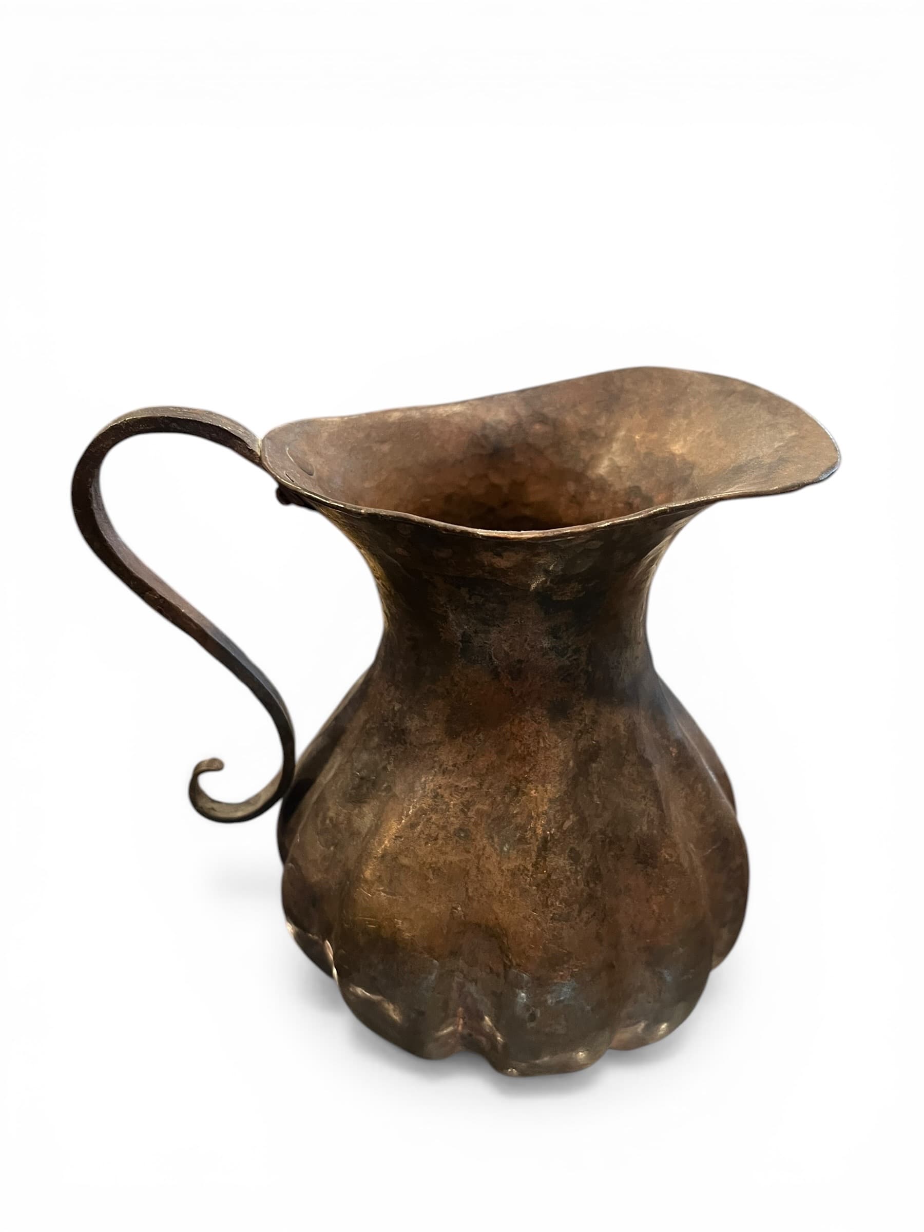 Antique Hand-Hammered Copper Pitcher | Melon Form | Arts & Crafts | Folk Art | Late 19th-Early 20th C. - Regular - Thumbnail 8