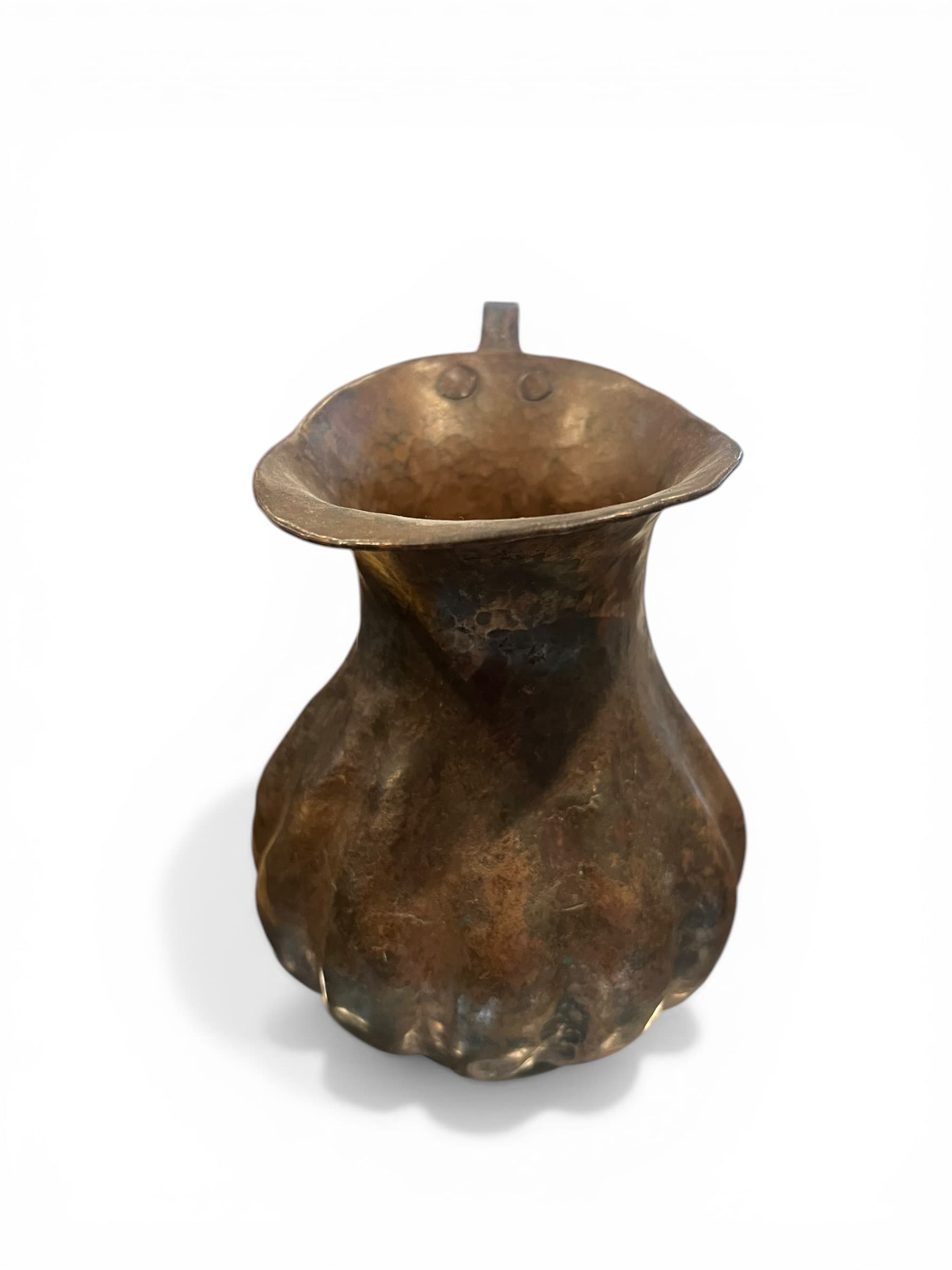 Antique Hand-Hammered Copper Pitcher | Melon Form | Arts & Crafts | Folk Art | Late 19th-Early 20th C. - Regular - Thumbnail 4