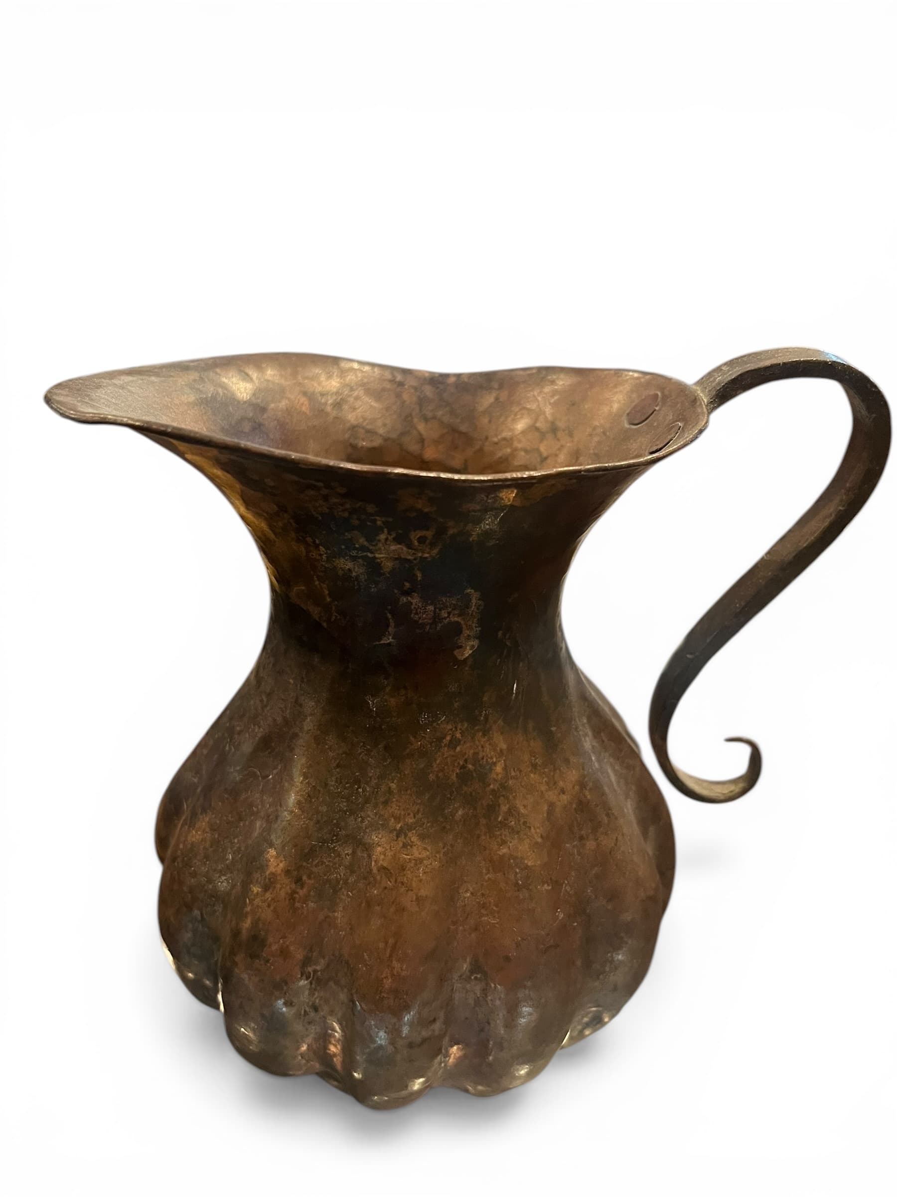 Antique Hand-Hammered Copper Pitcher | Melon Form | Arts & Crafts | Folk Art | Late 19th-Early 20th C. - Regular - Thumbnail 7