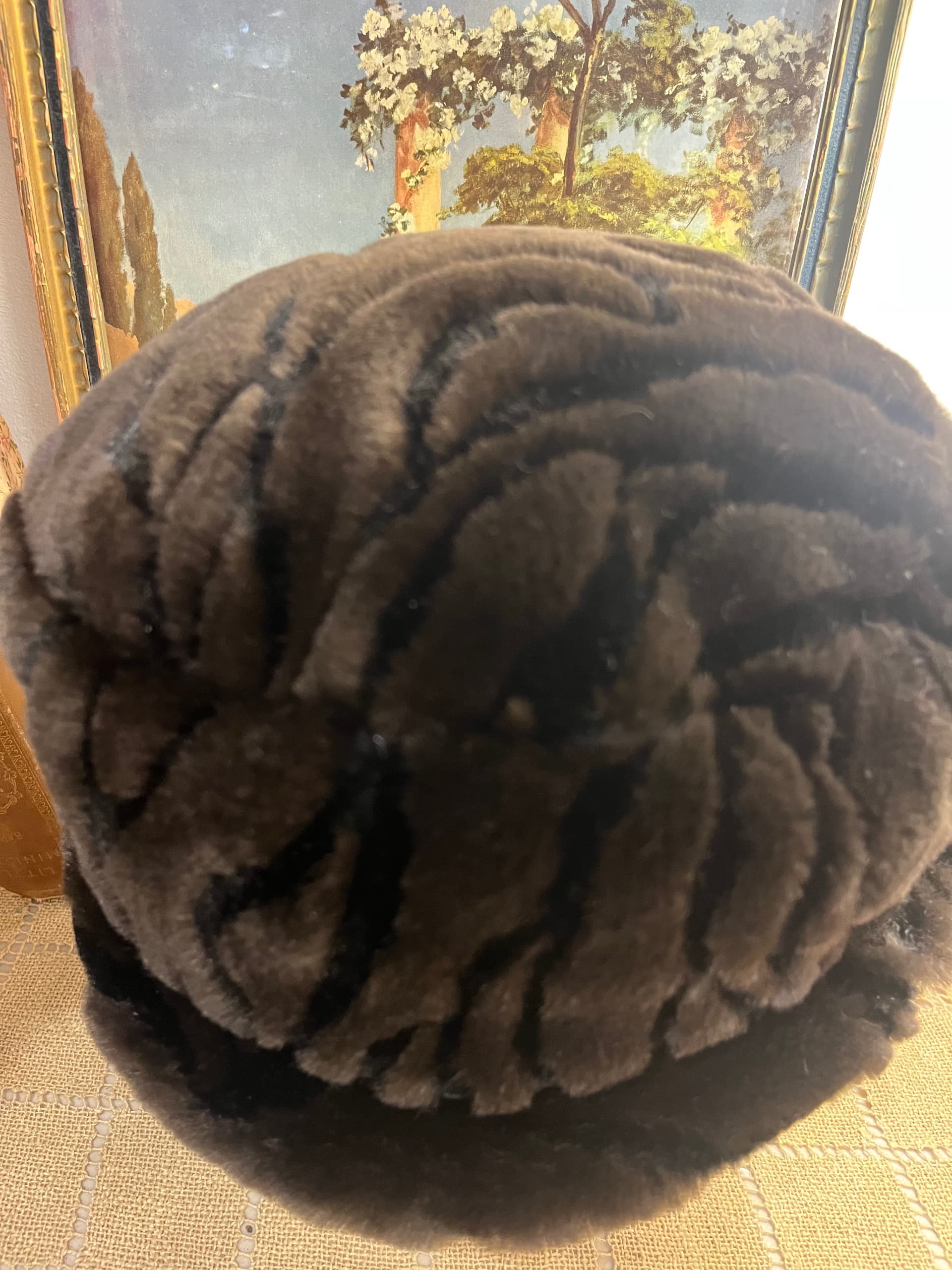 Dark Faux Fur Hat [1268] - Regular - Thumbnail 2