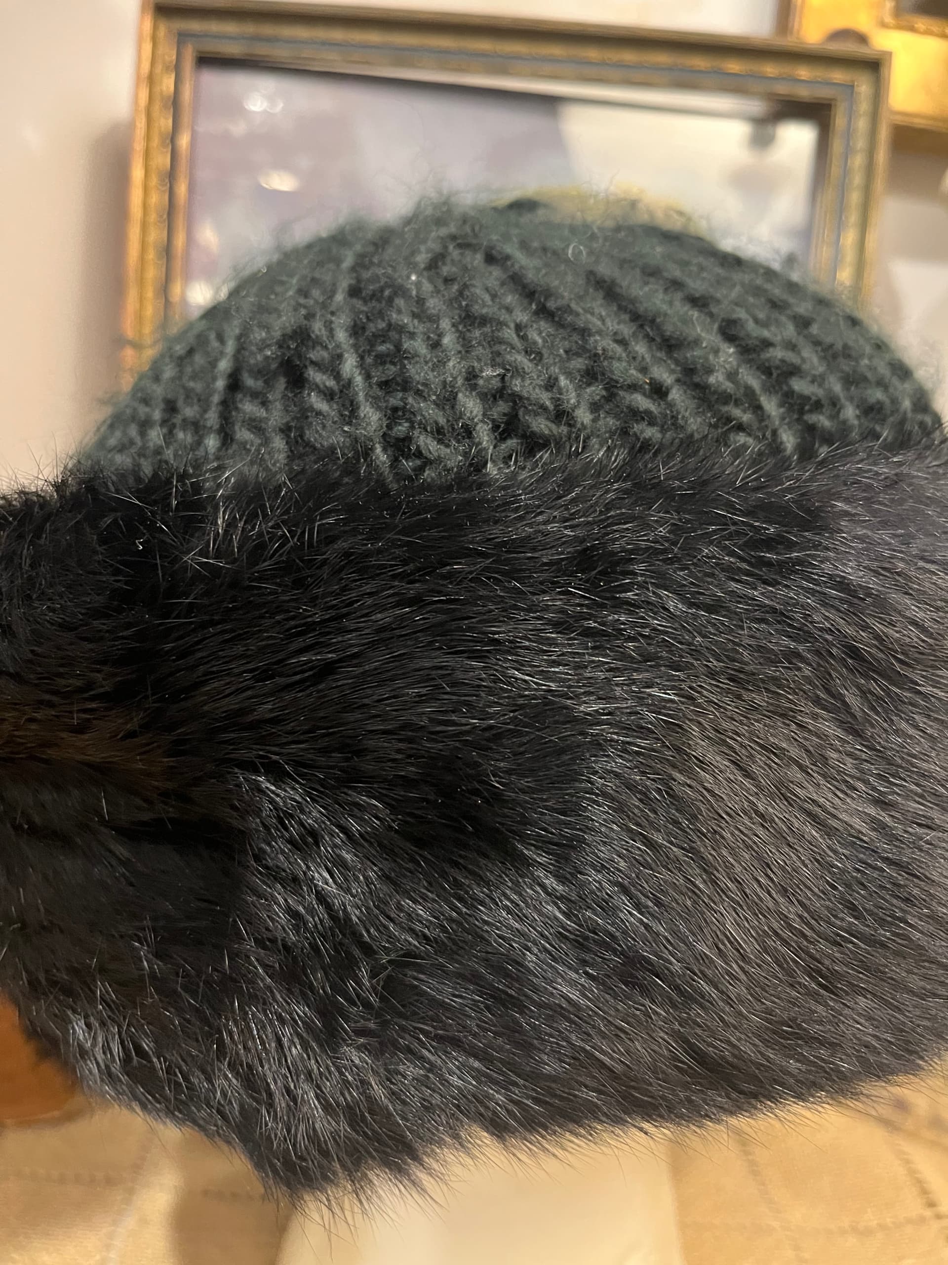 Vintage Surell Fur Knit Hat [1268] - Regular - Thumbnail 3