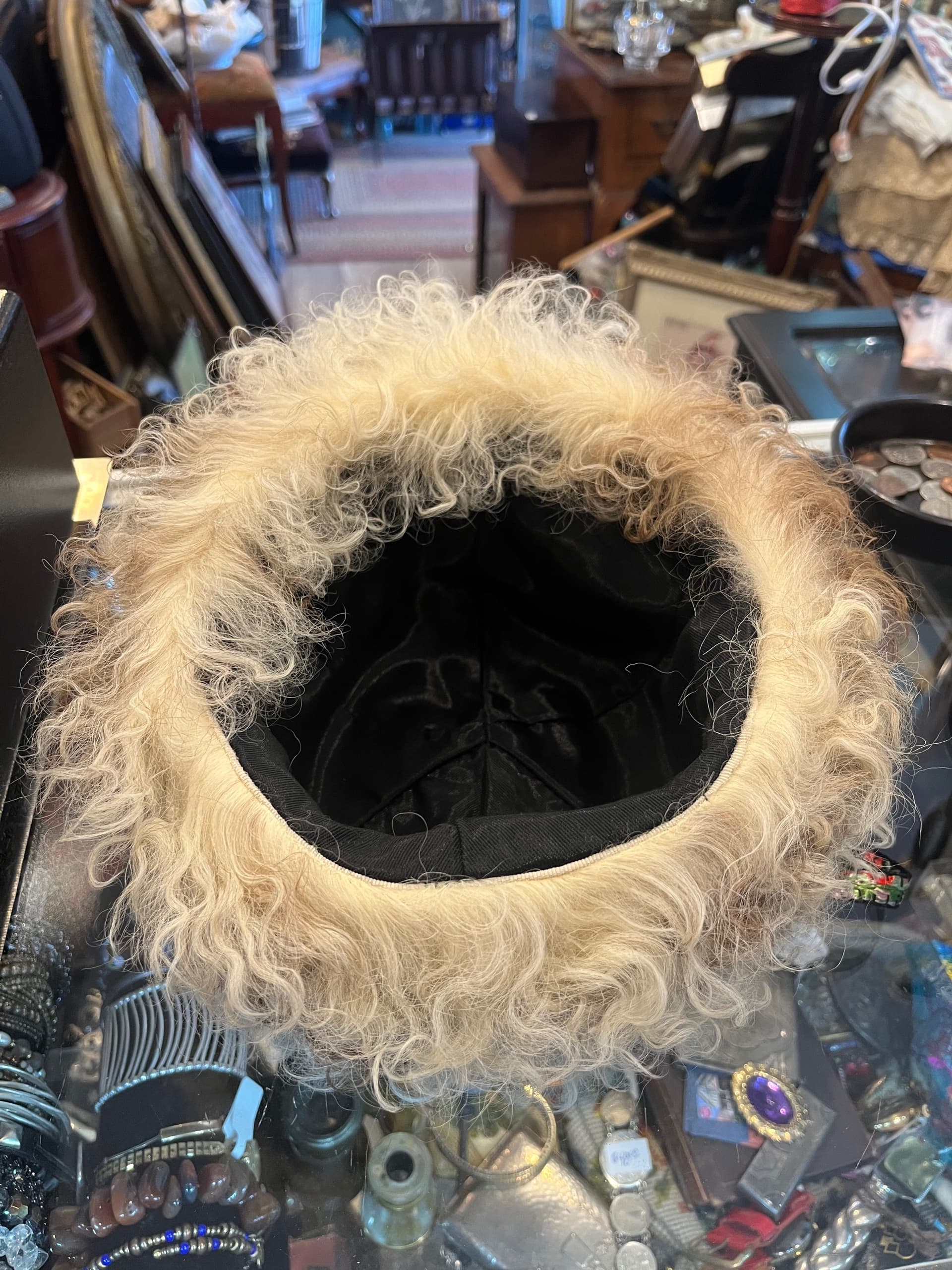 Brocade Handcrafted Hat with Natural Lamb (1268) - Regular - Thumbnail 3