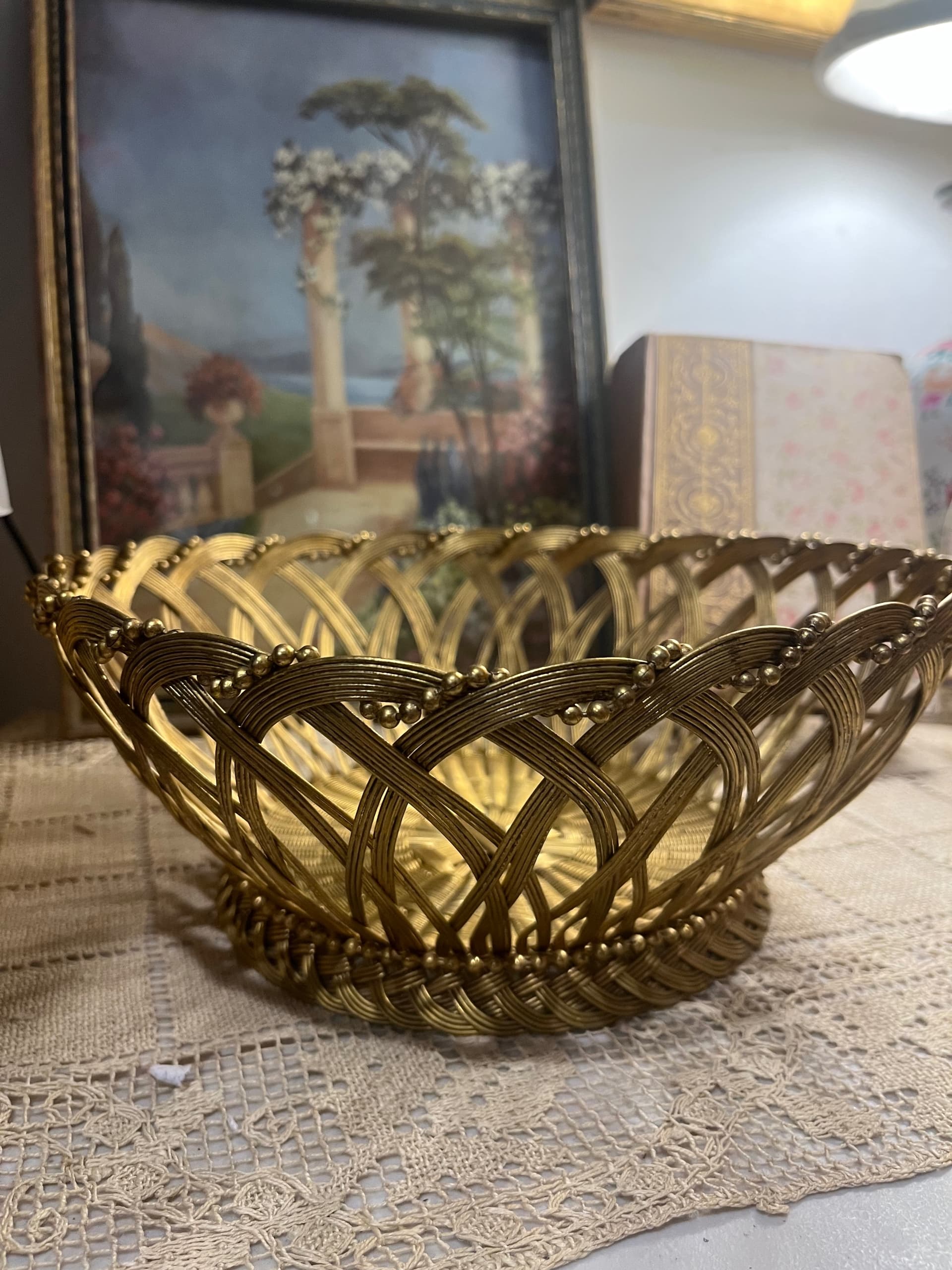 Woven Brass Wire Basket - Regular - Thumbnail 3