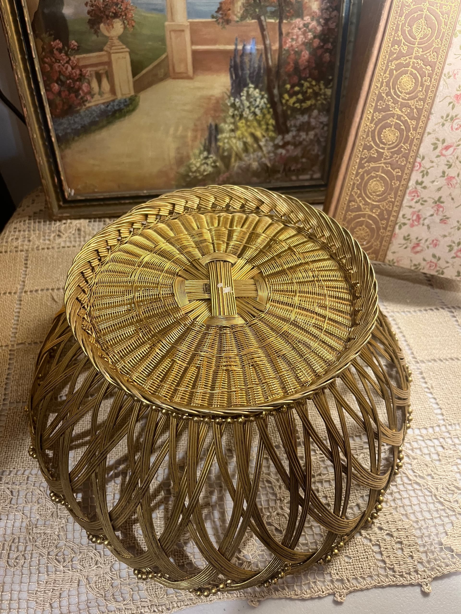 Woven Brass Wire Basket - Regular - Thumbnail 4