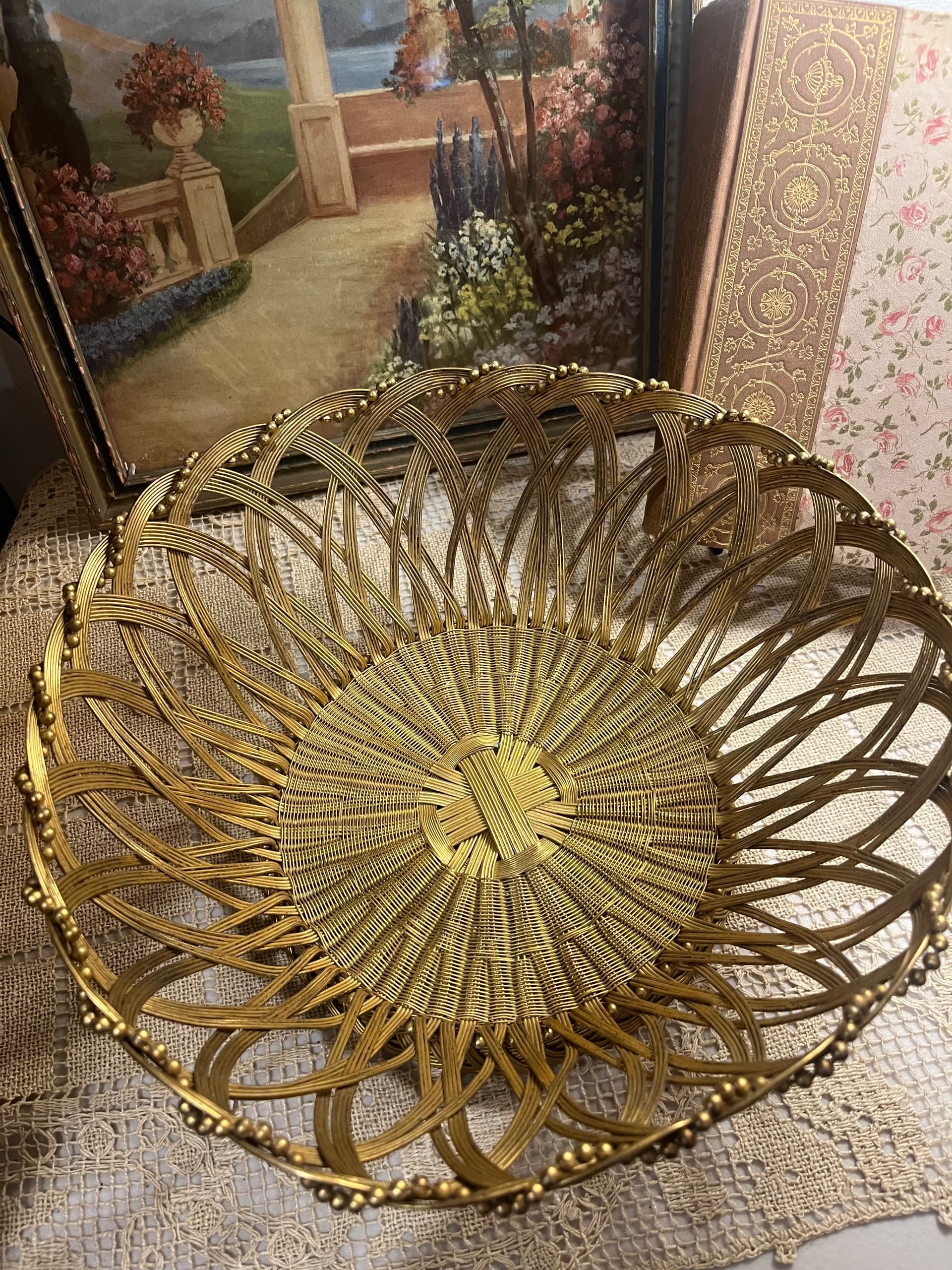Woven Brass Wire Basket - Regular - Thumbnail 5