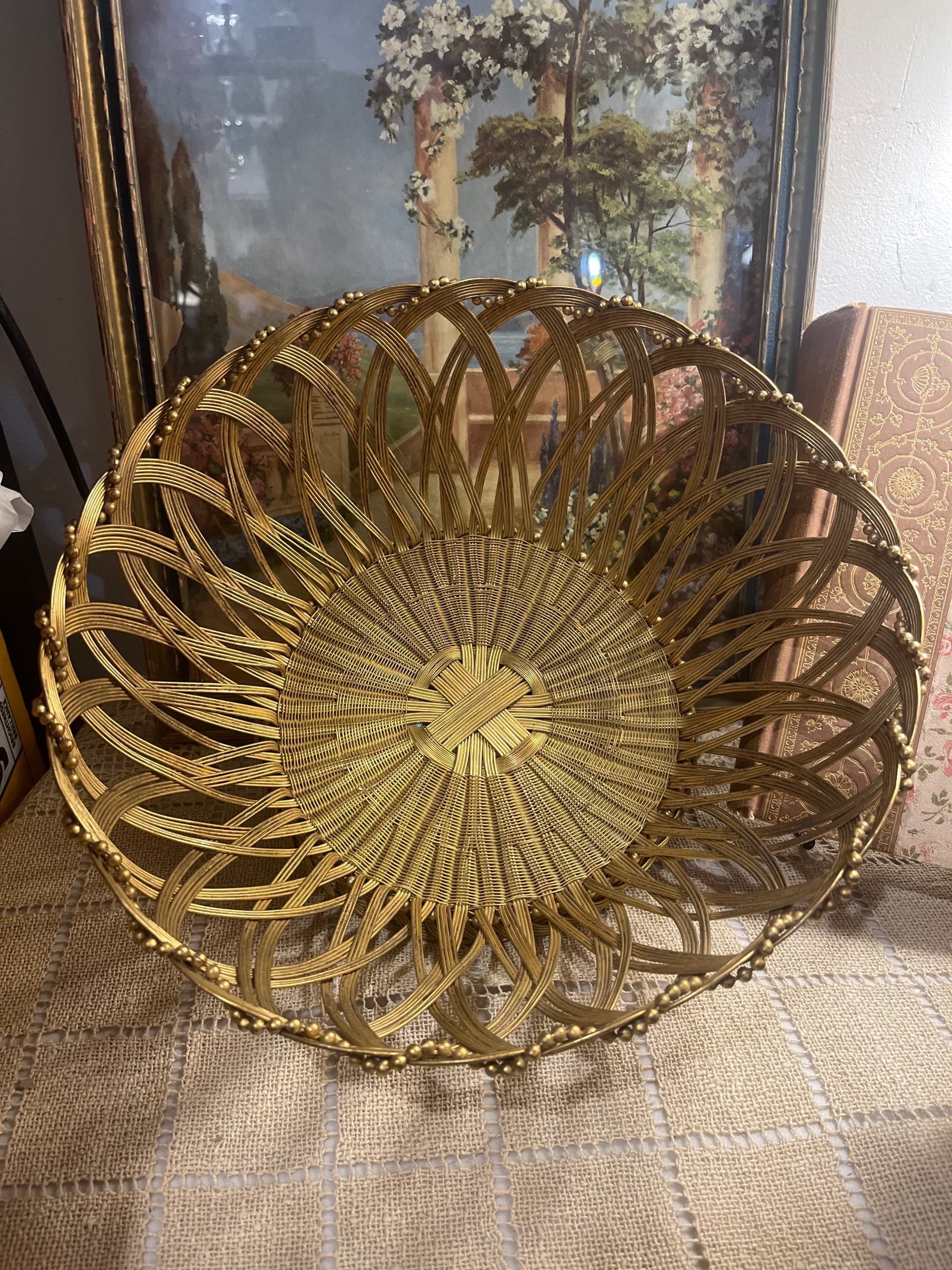 Woven Brass Wire Basket - Regular - Thumbnail 2