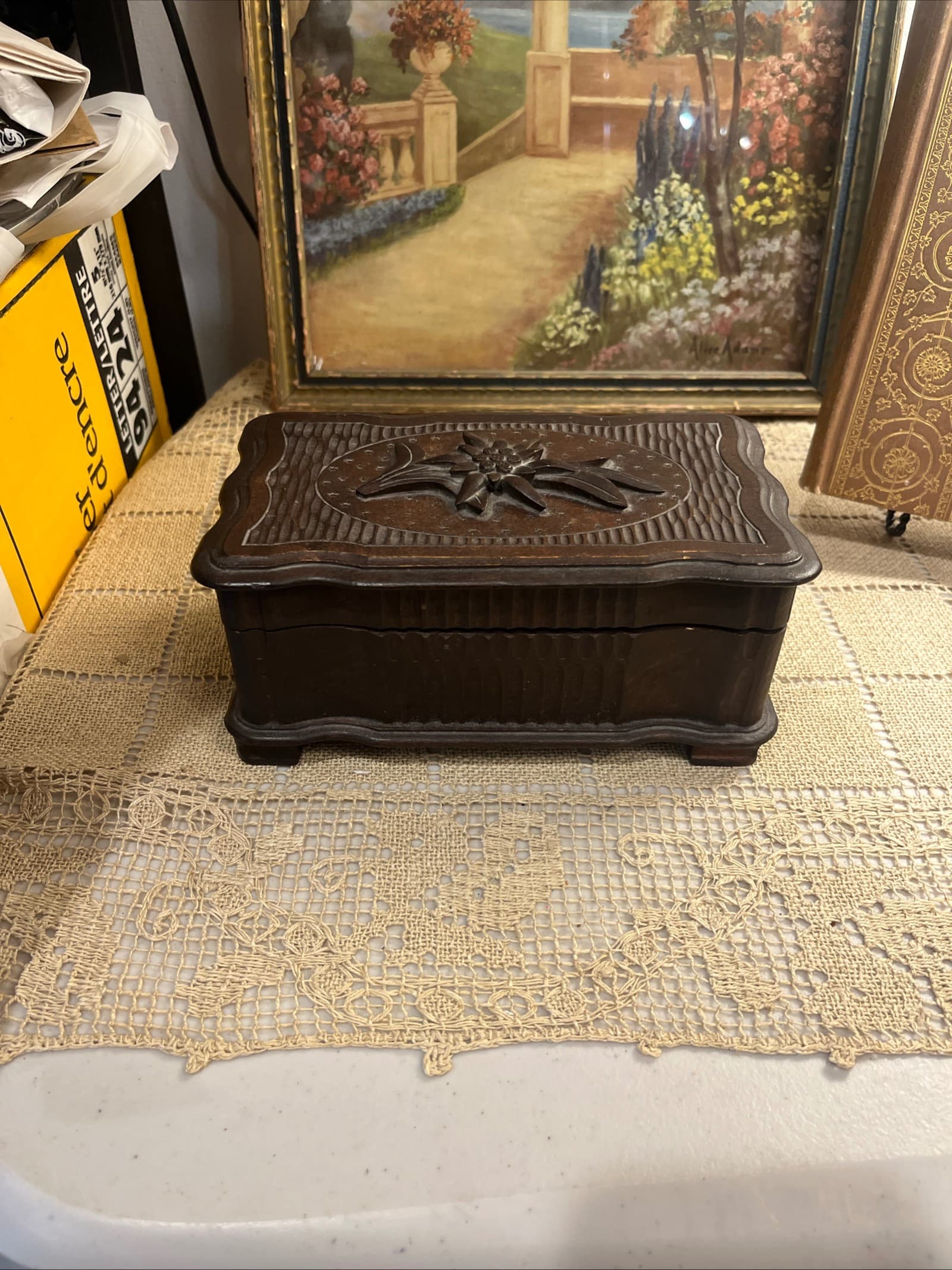 Carved Wooden Music Box [1268] - Regular - Thumbnail 2