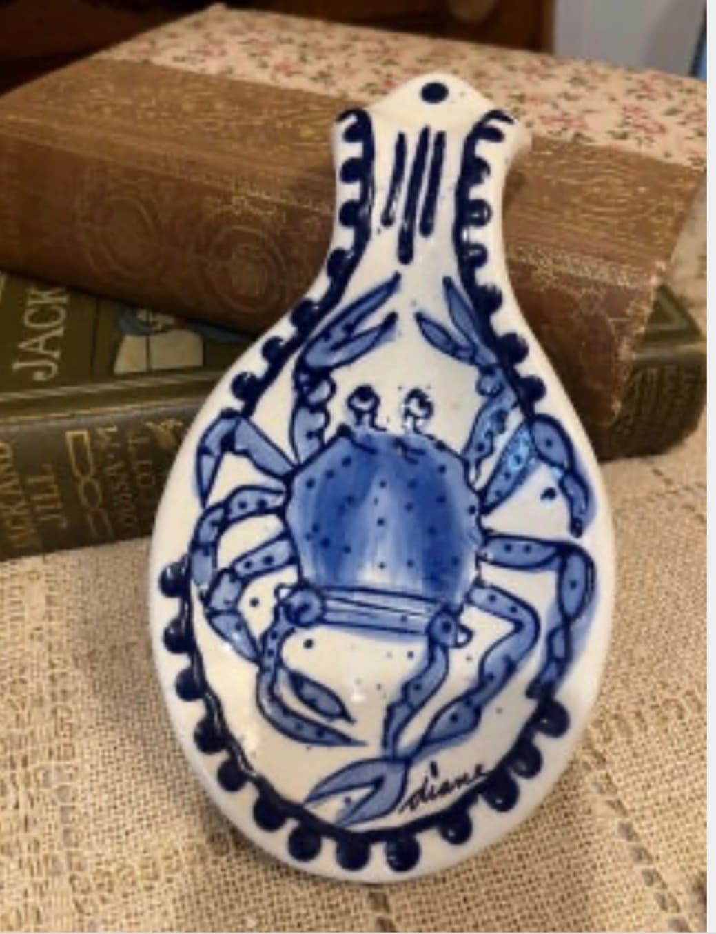 Vintage Cape Cod Collectibles Stoneware Crab Spoon Rest (1205) AS IS - Regular - Thumbnail 2