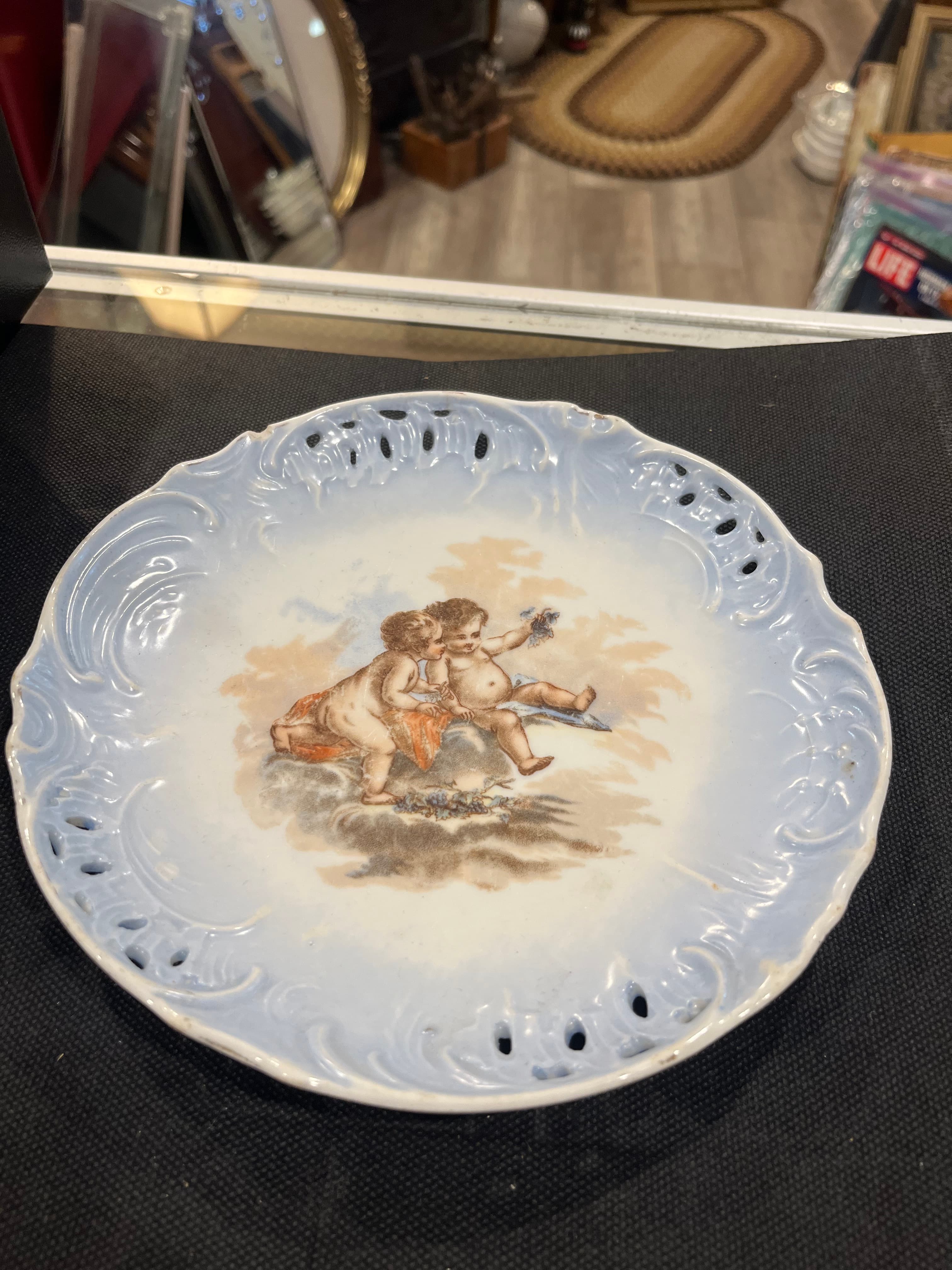 Porcelain Cherub Plate Blue - Regular - Thumbnail 4