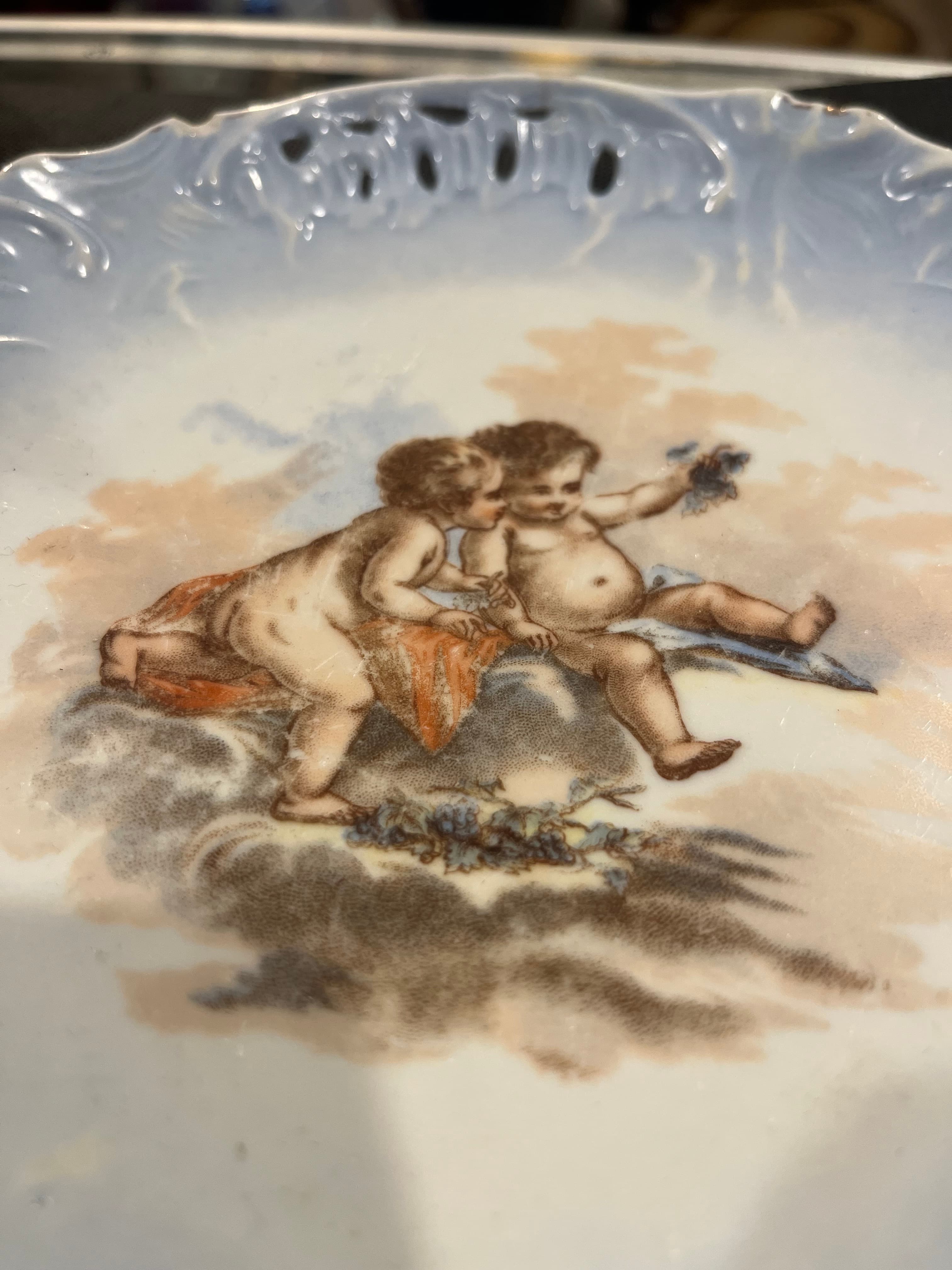 Porcelain Cherub Plate Blue - Regular - Thumbnail 3