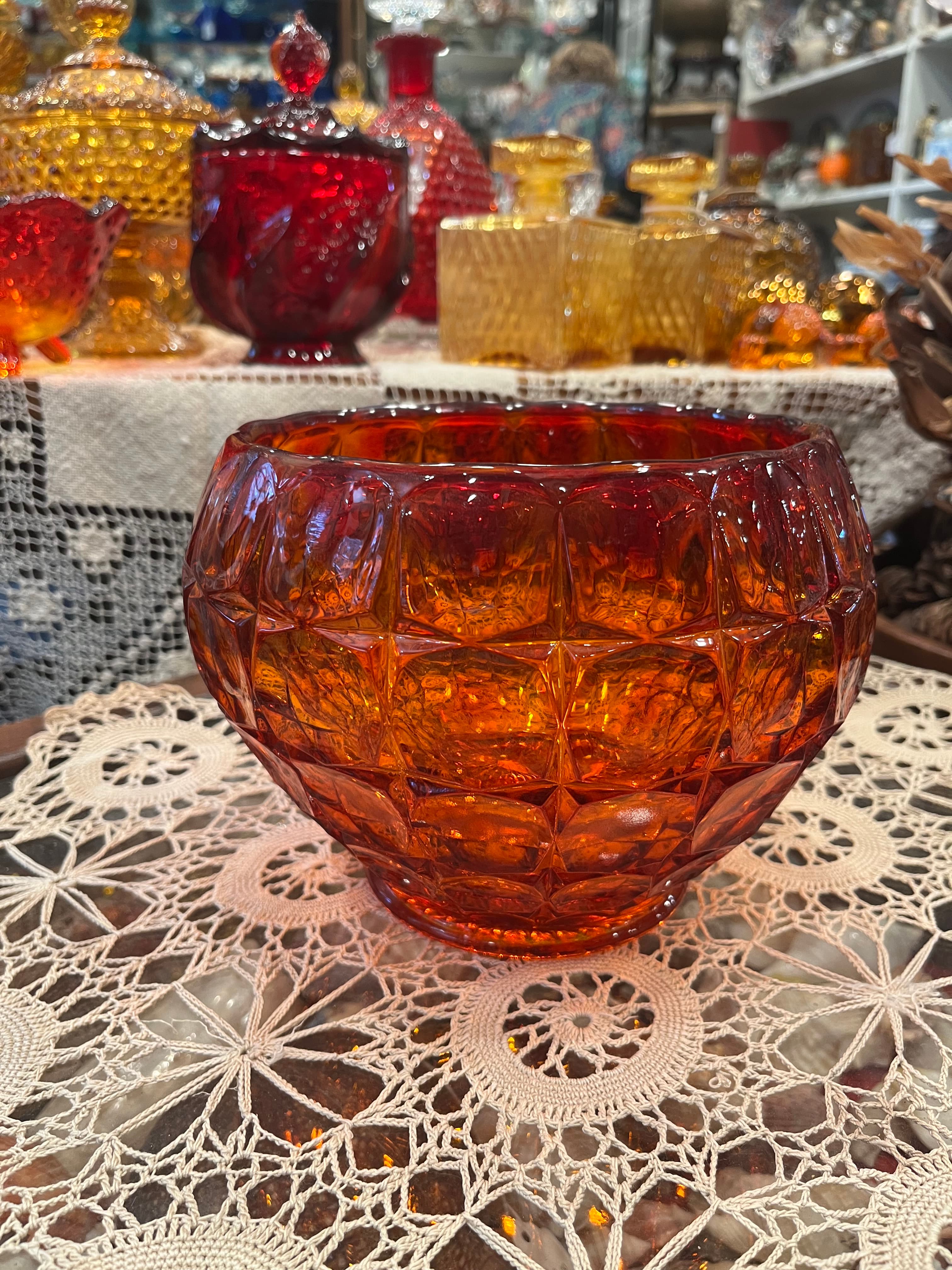Indiana Glass Amberina Constellation Pattern Bowl - Regular - Thumbnail 5