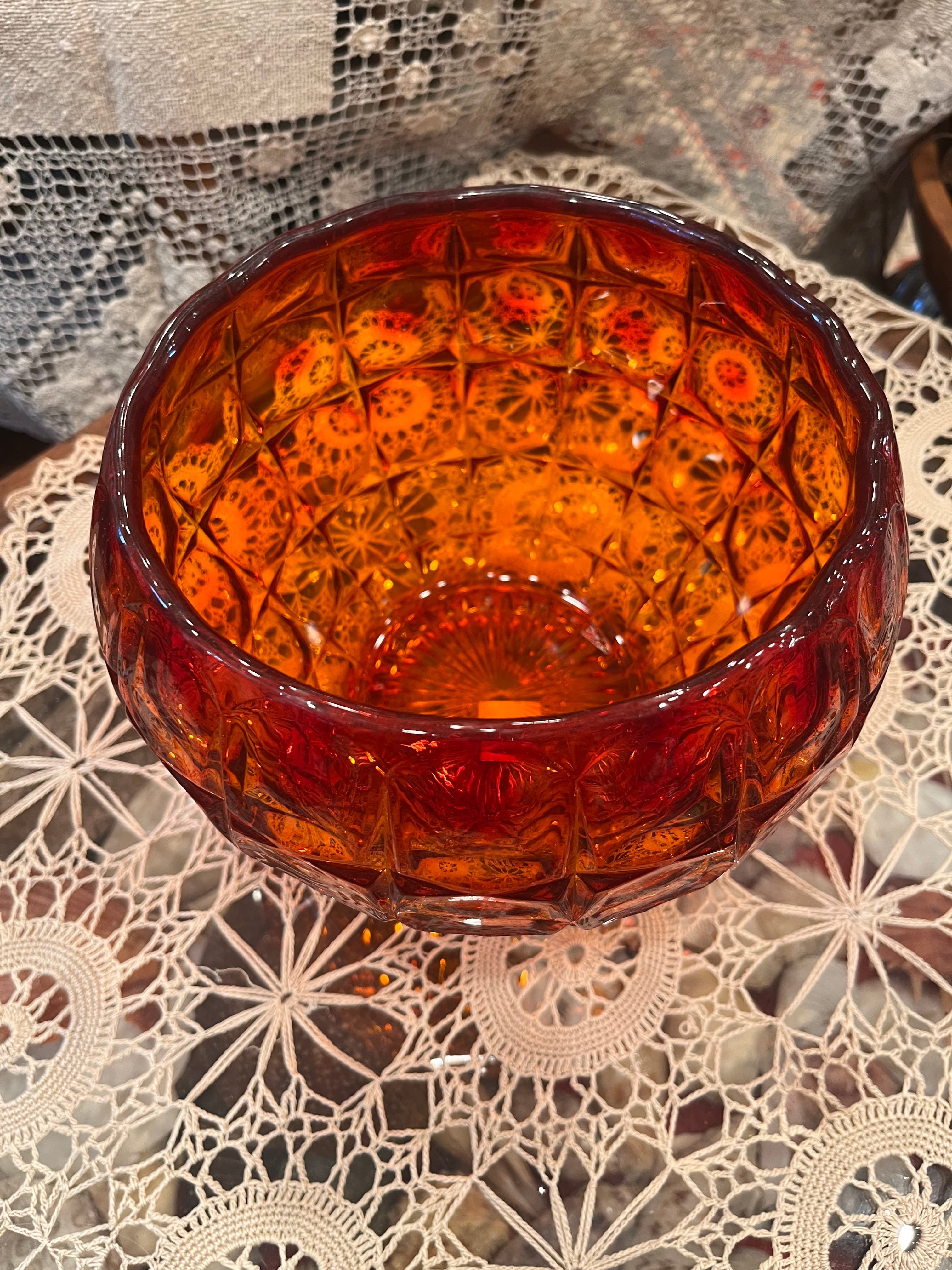 Indiana Glass Amberina Constellation Pattern Bowl - Regular - Thumbnail 6