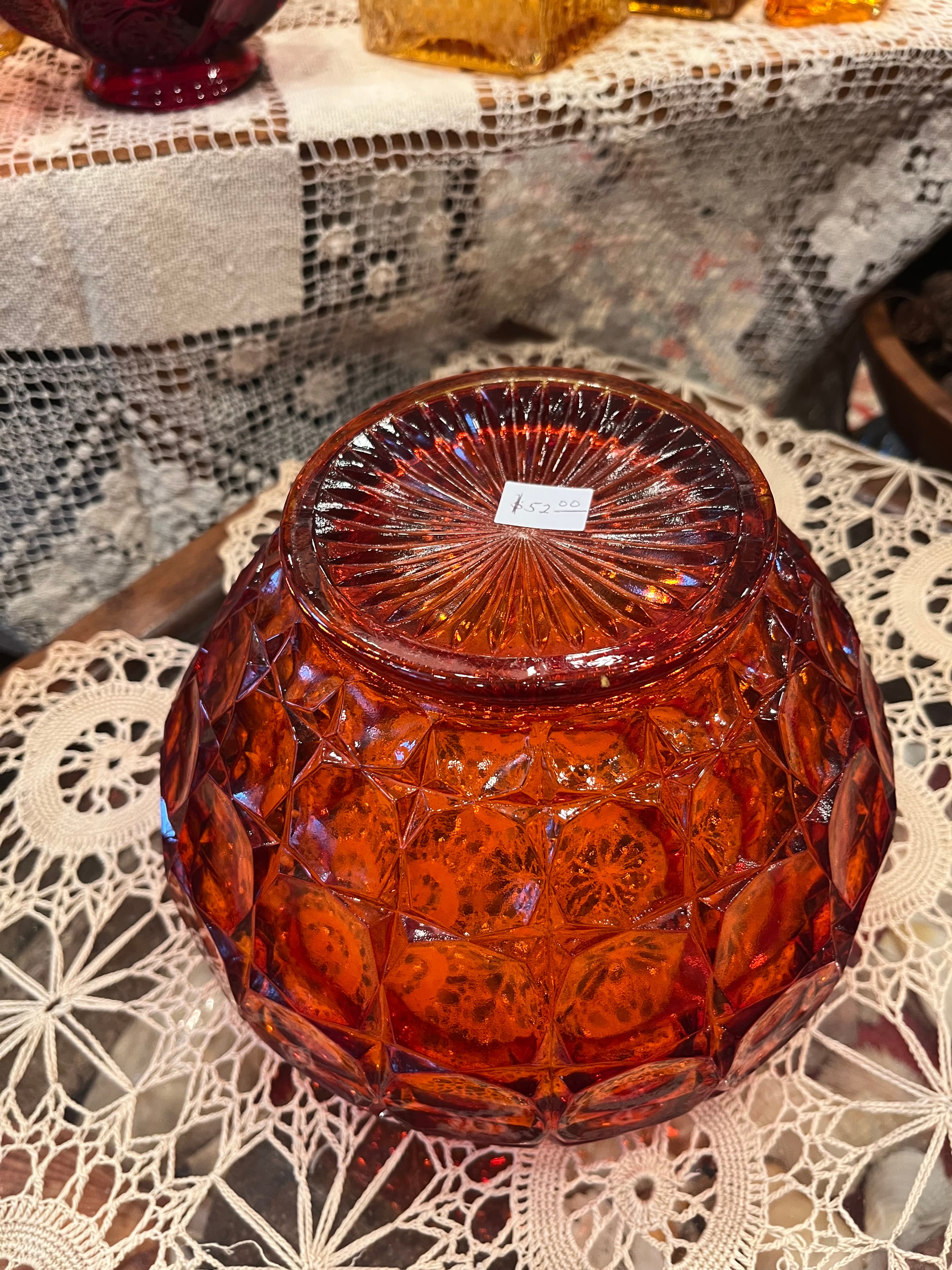 Indiana Glass Amberina Constellation Pattern Bowl - Regular - Thumbnail 3