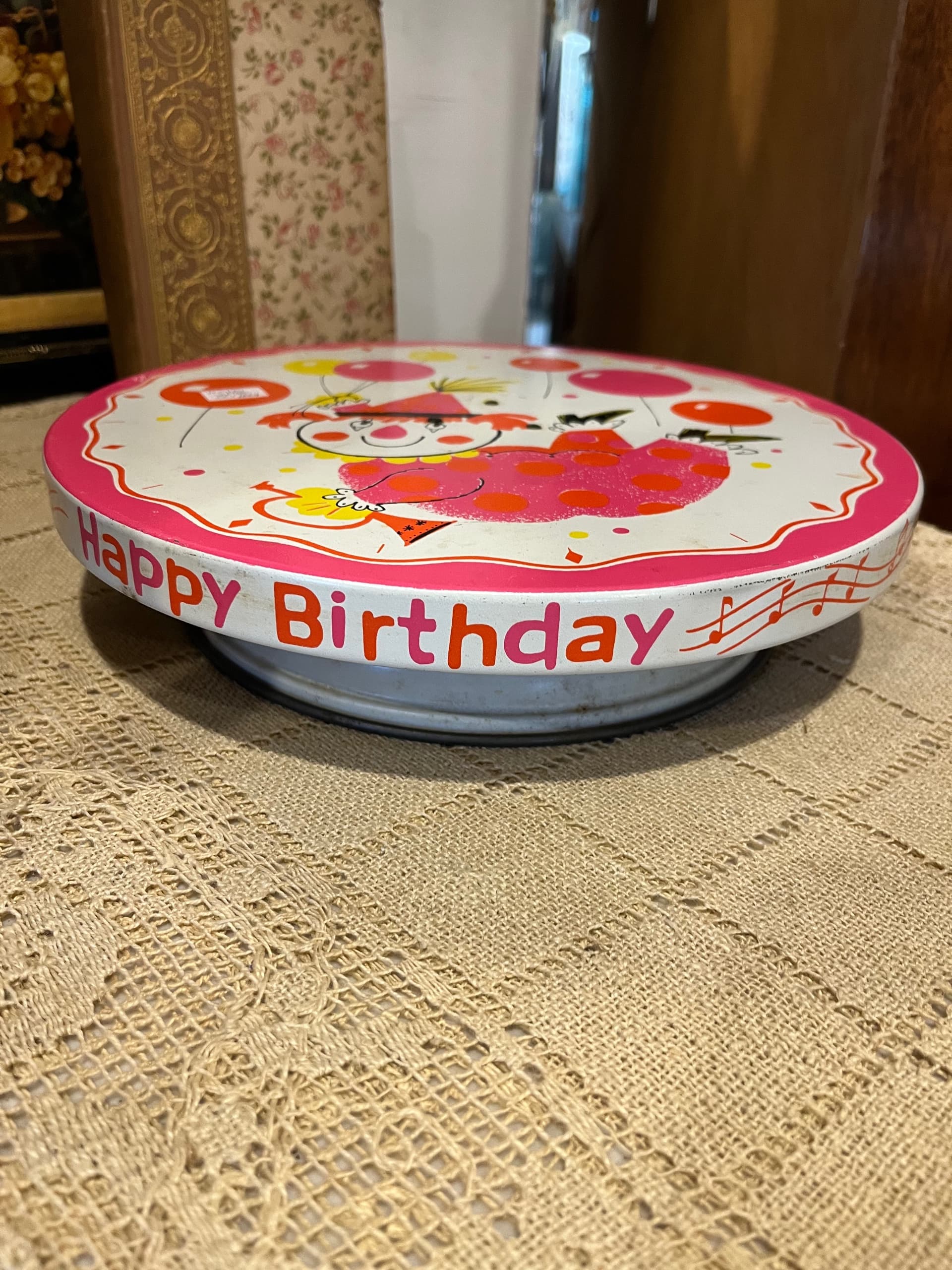 Vtg Fabcraft Happy Birthday Musical Cake Stand 1224 - Regular - Thumbnail 2
