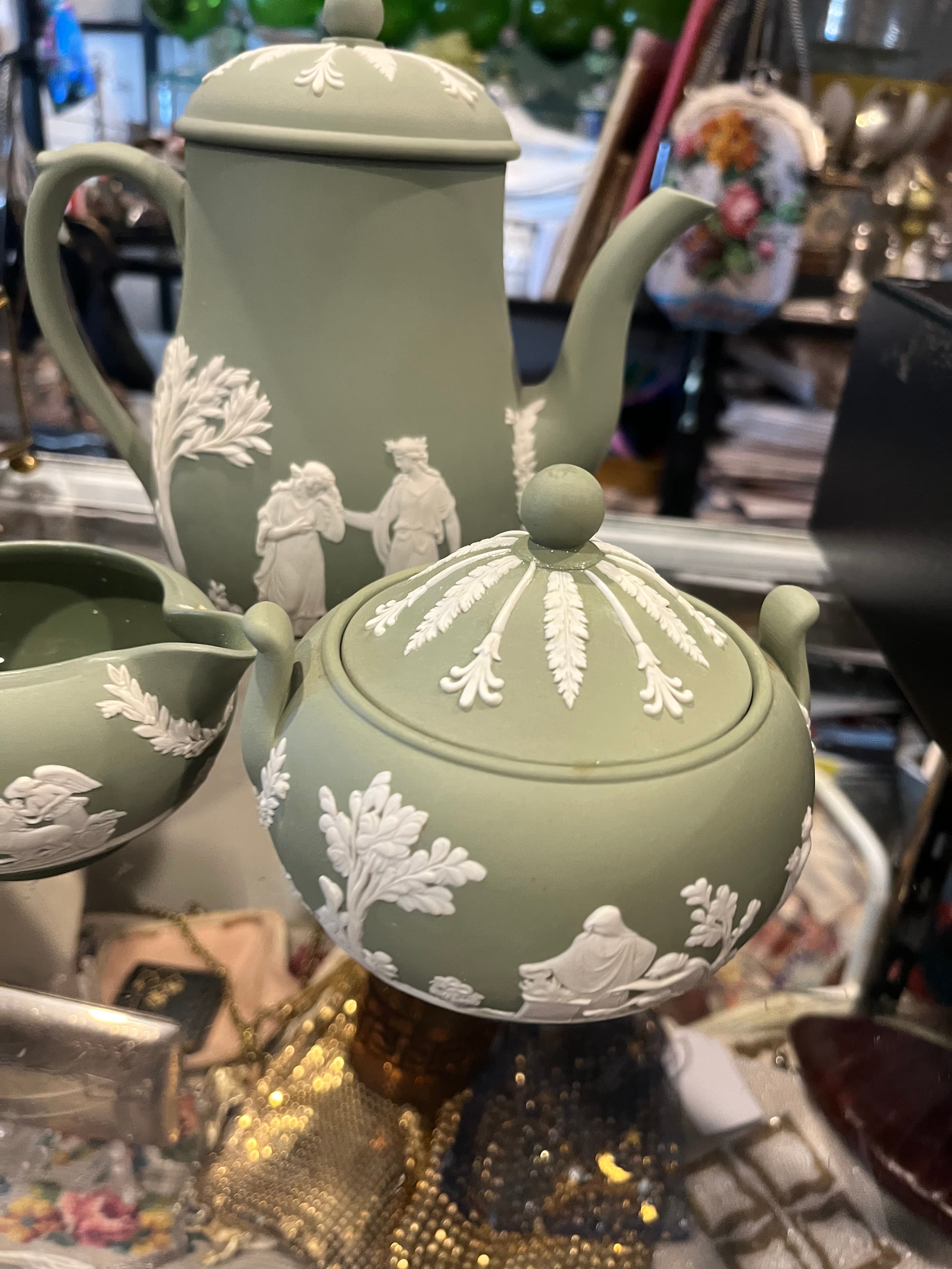 Wedgwood Sage Jasperware Coffee Set - Regular - Thumbnail 7