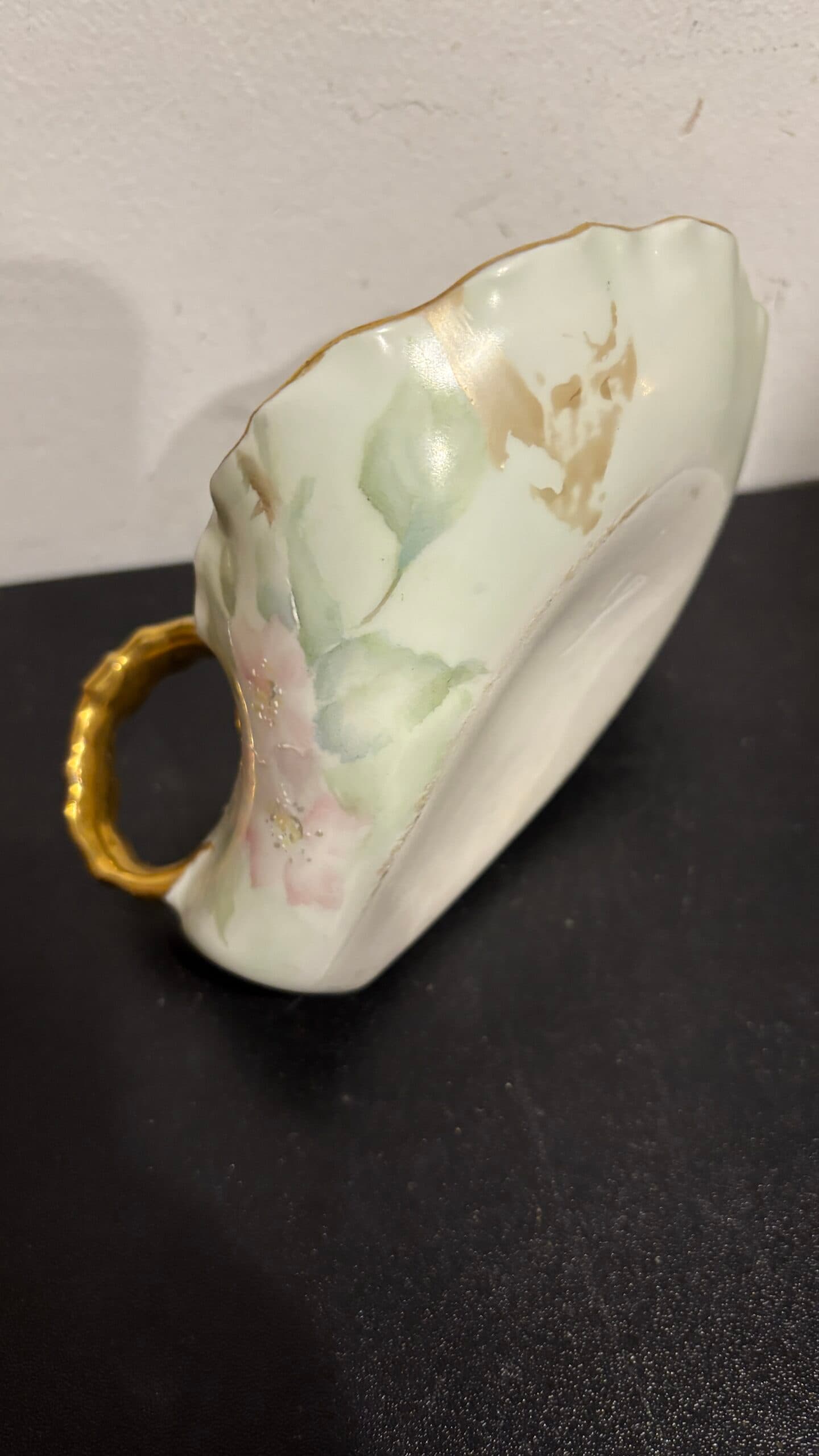 AS IS Hand painted rimmed bowl with handle - Regular - Thumbnail 2