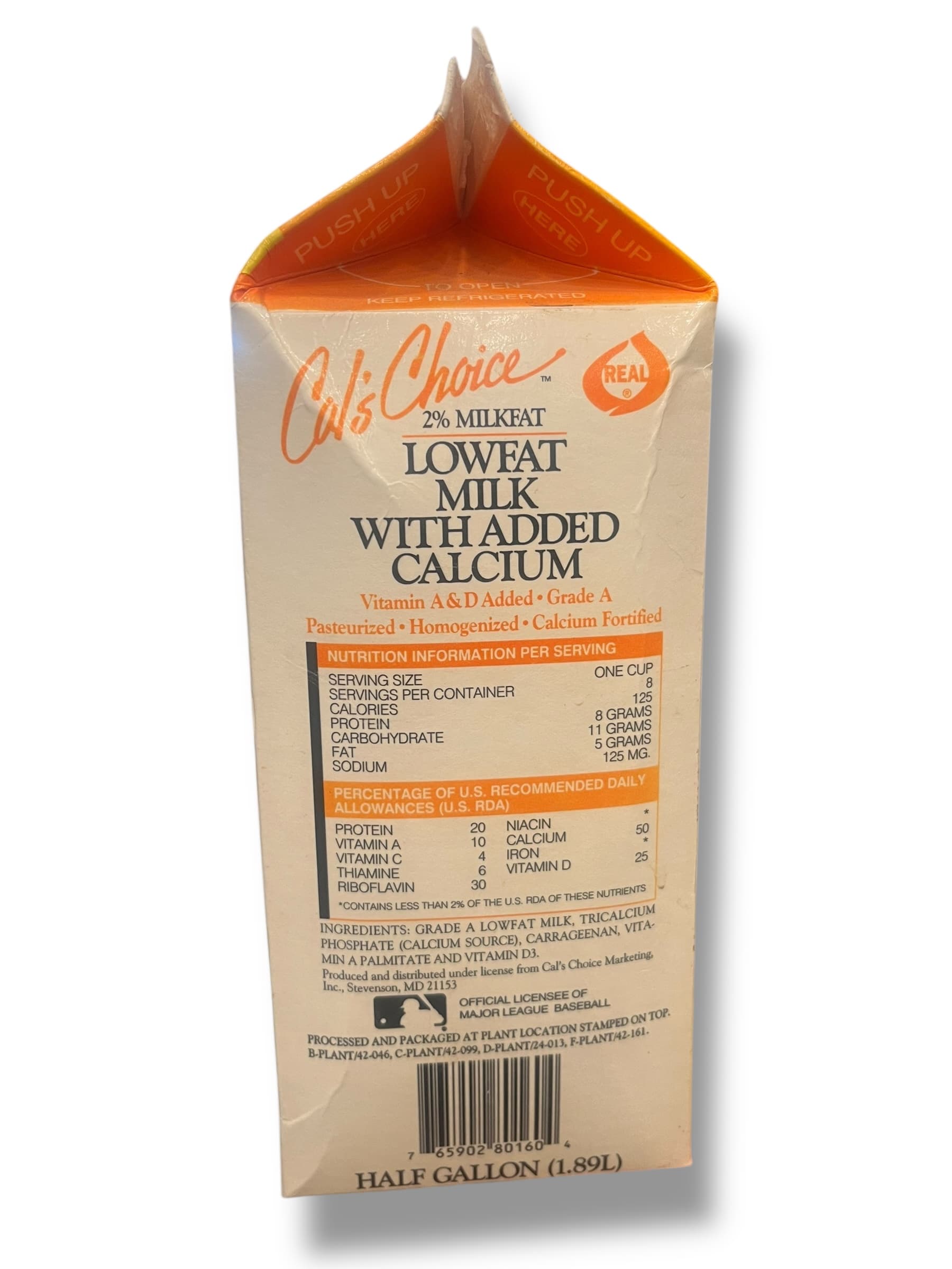 Cal's Choice Milk Carton Featuring Cal Ripken Jr. - Regular - Thumbnail 3